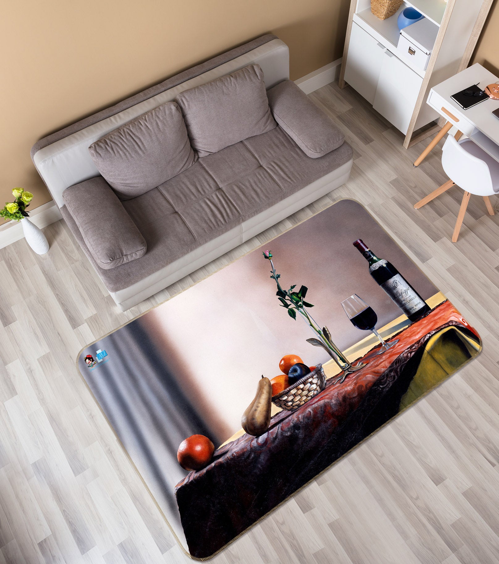 3D Red Wine Fruit 11146 Matthew Holden Bates Rug Non Slip Rug Mat