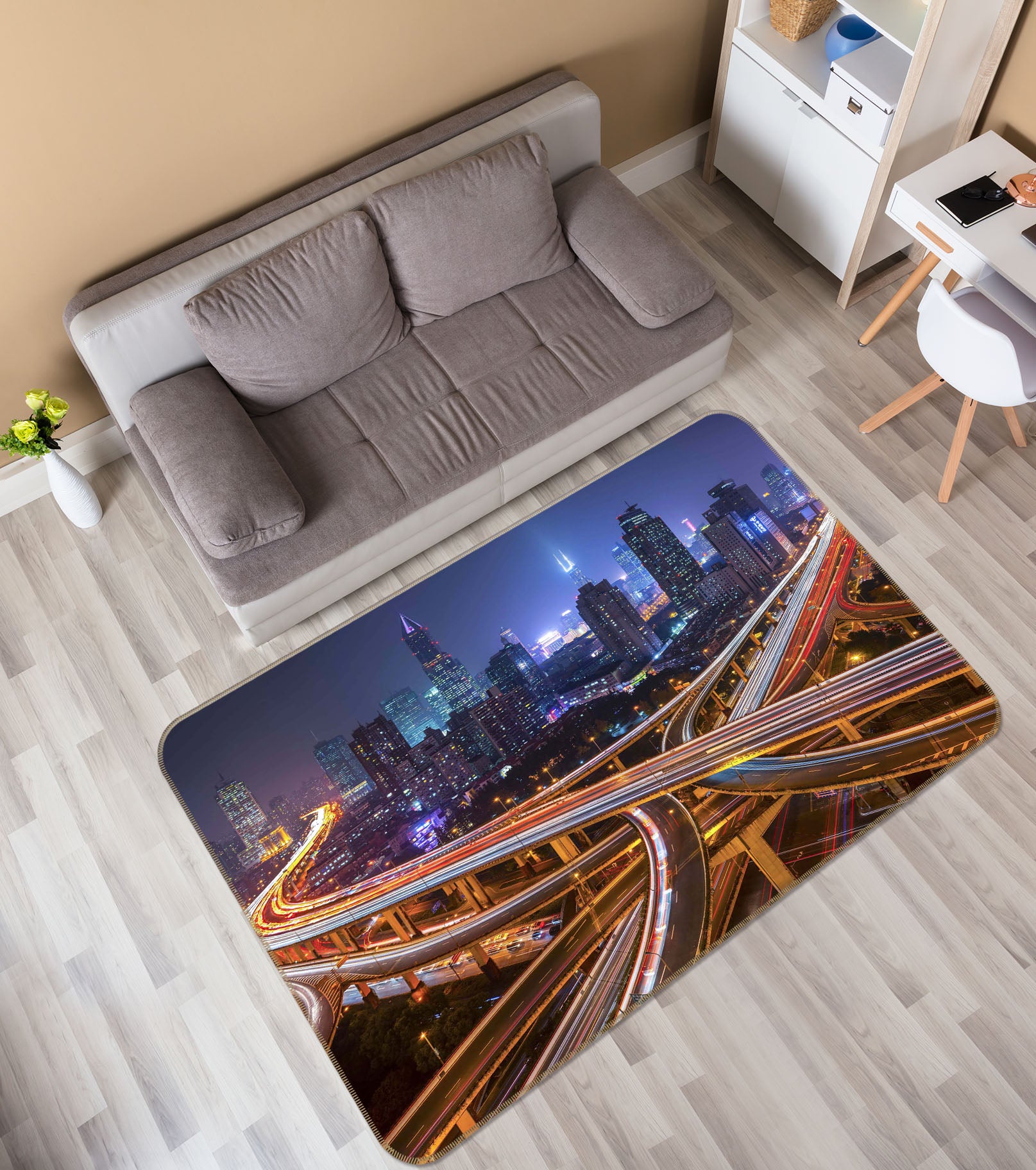 3D Transportation Hub 1166 Marco Carmassi Rug Non Slip Rug Mat