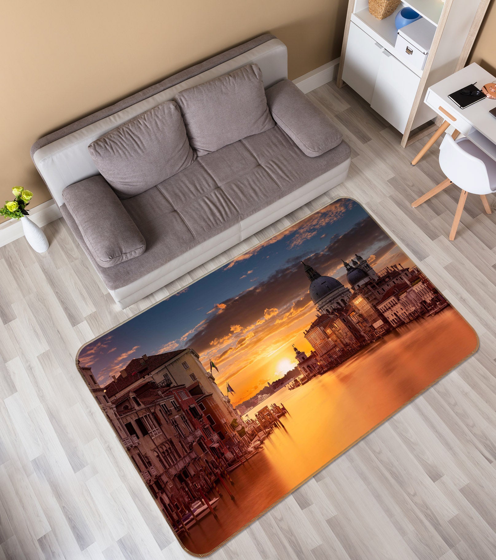 3D Dusk City 1106 Marco Carmassi Rug Non Slip Rug Mat