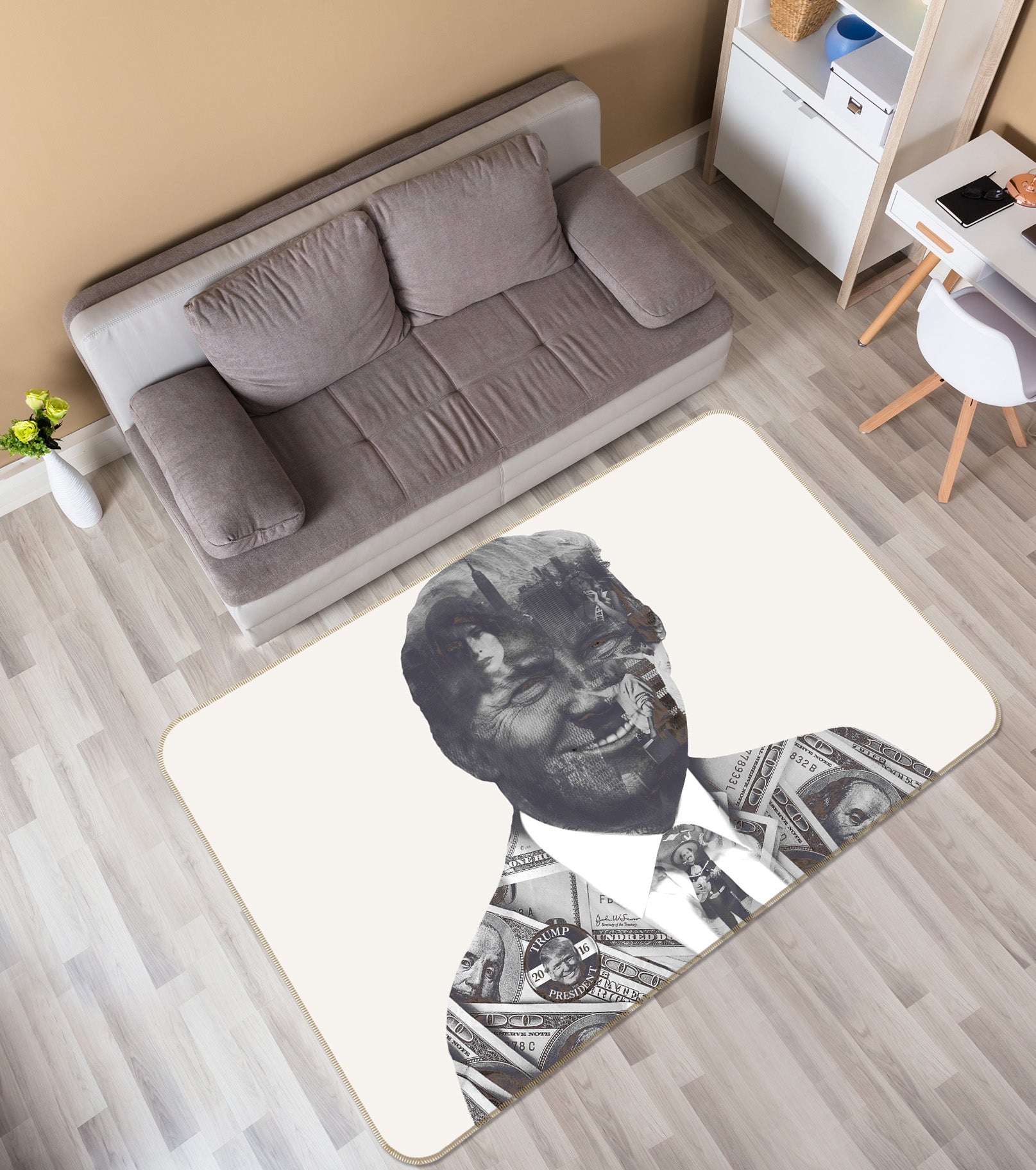 3D Donaldtrump 2002 Marco Cavazzana Rug Non Slip Rug Mat