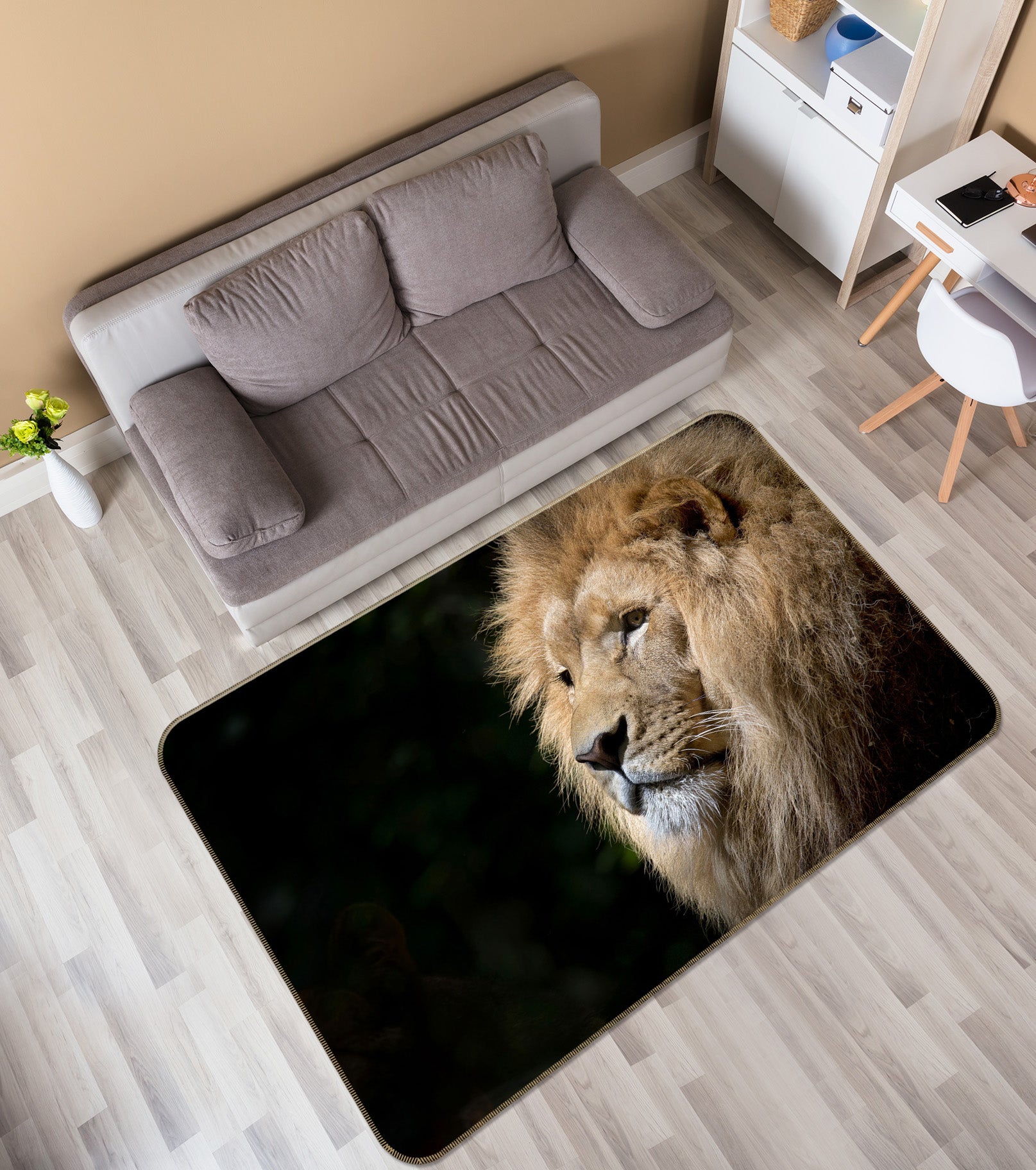 3D Plush Lion 103 Animal Non Slip Rug Mat