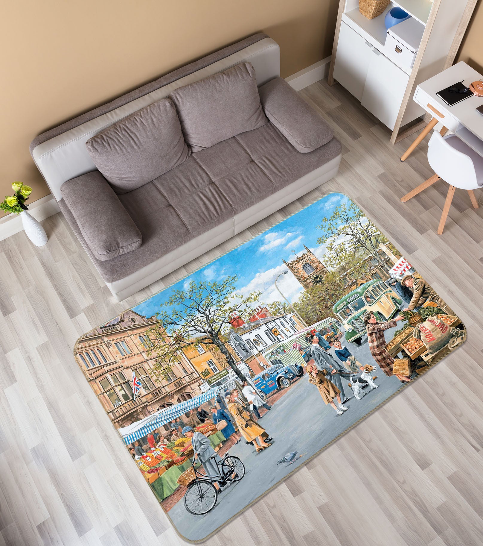 3D Market Day 1087 Trevor Mitchell Rug Non Slip Rug Mat