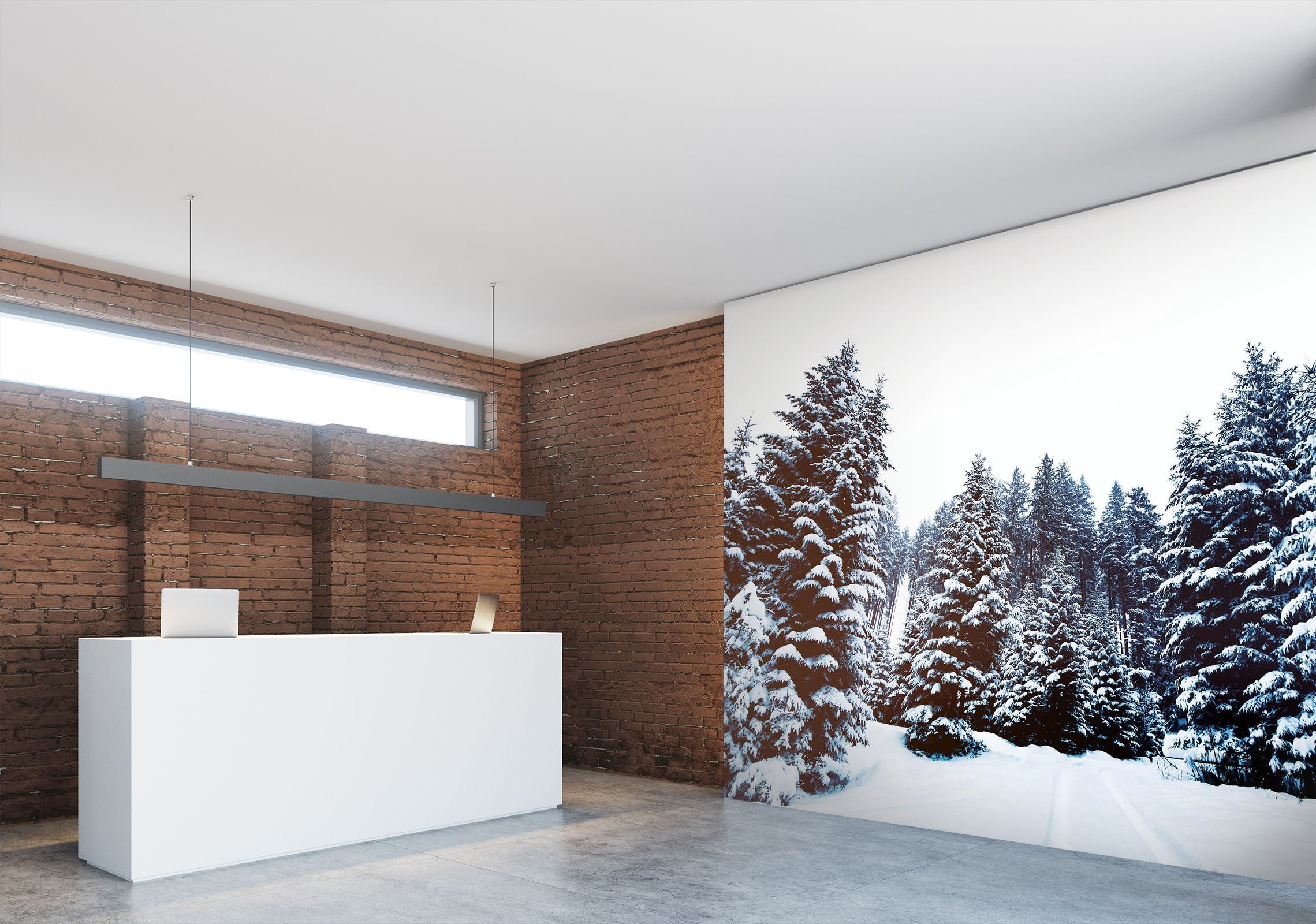 3D White Snow Tree 049 Wall Murals Wallpaper AJ Wallpaper 2