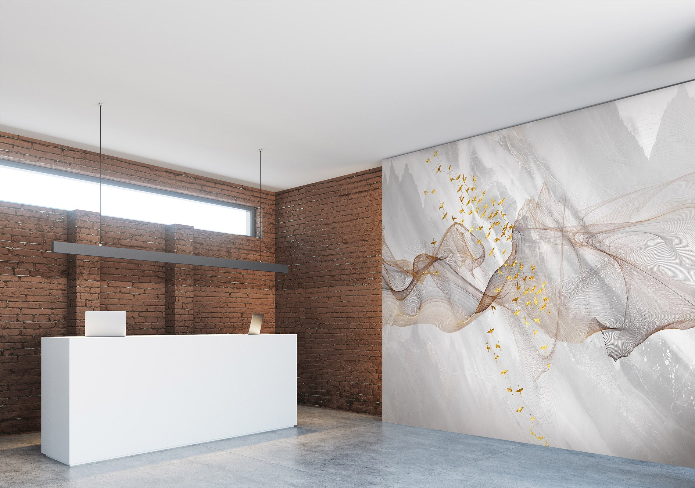 3D Marble Bird 004 Wall Murals