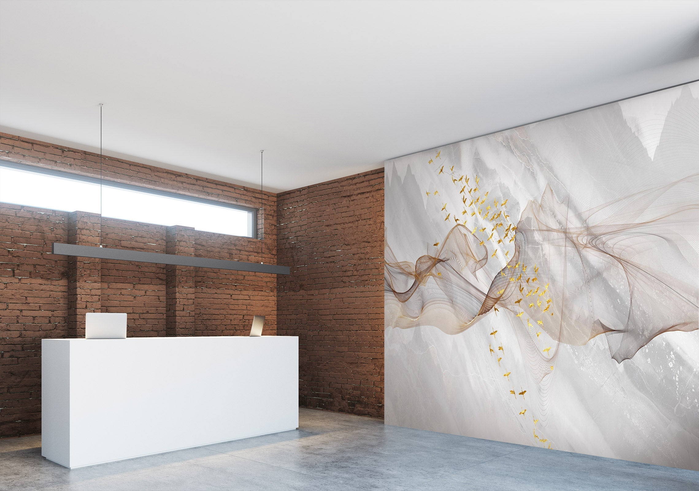 3D Marble Bird 003 Wall Murals Wallpaper AJ Wallpaper 2