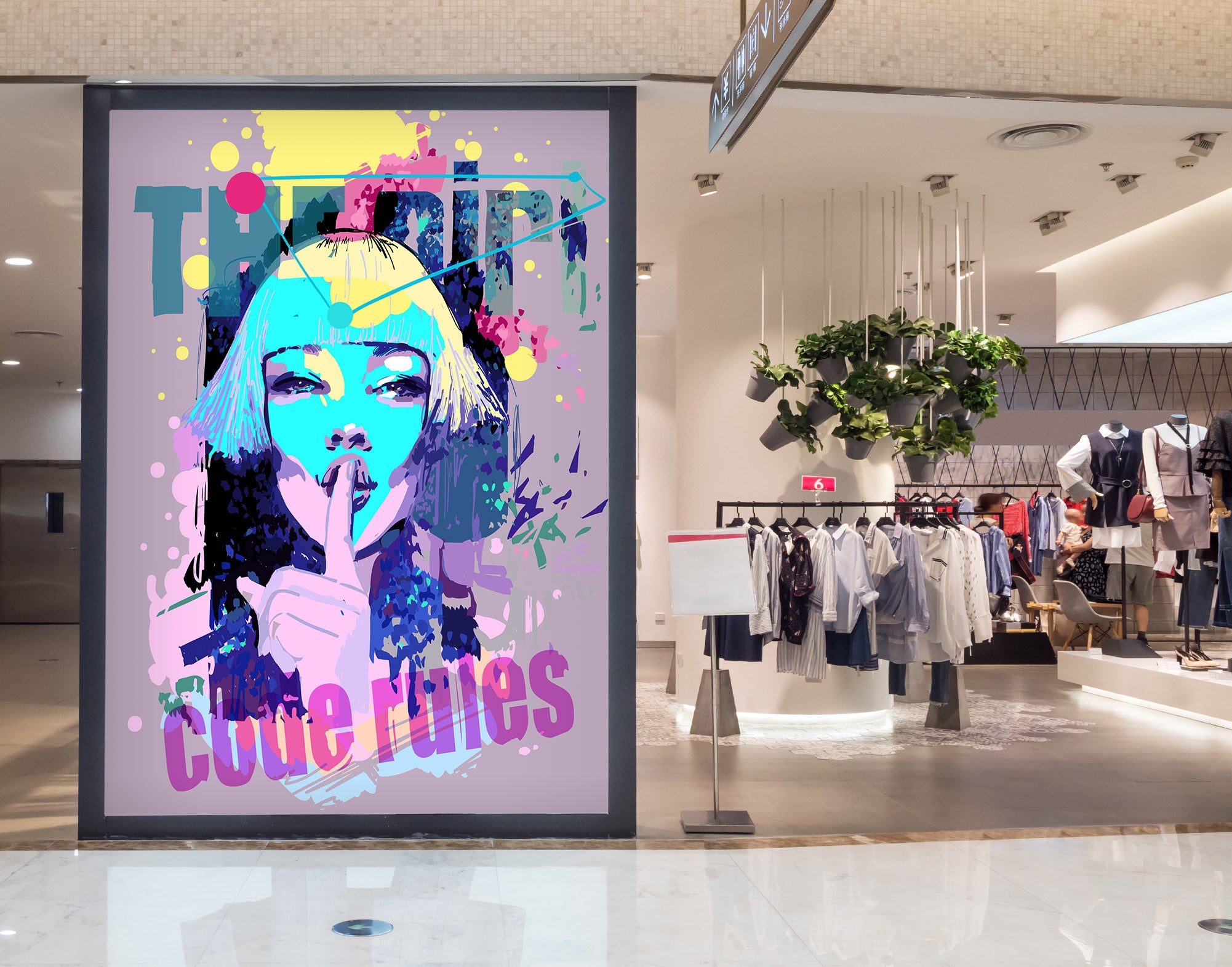 3D Short Hair Woman 010 Wall Murals