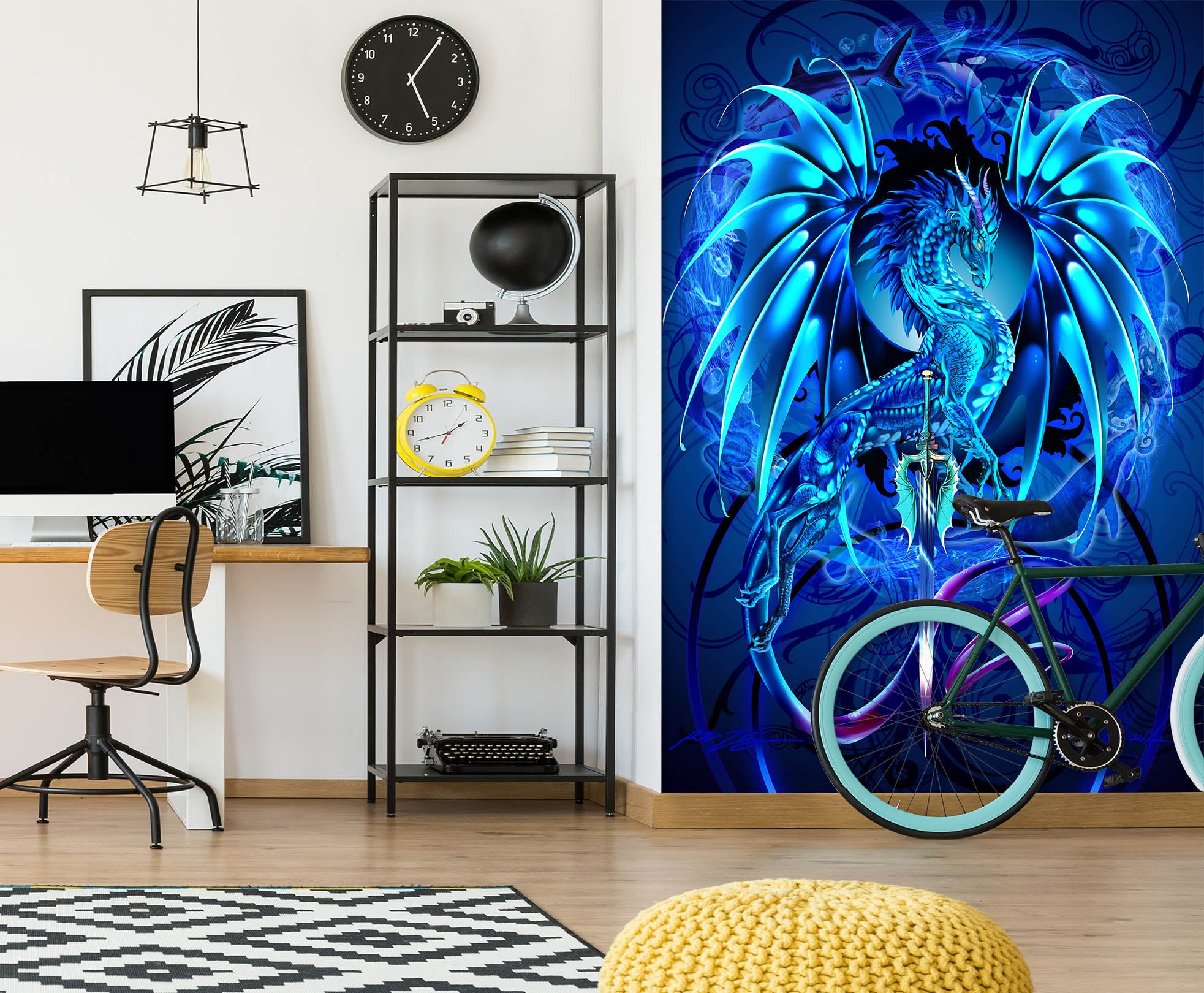 3D Blue Dragon 8140 Ruth Thompson Wall Mural Wall Murals