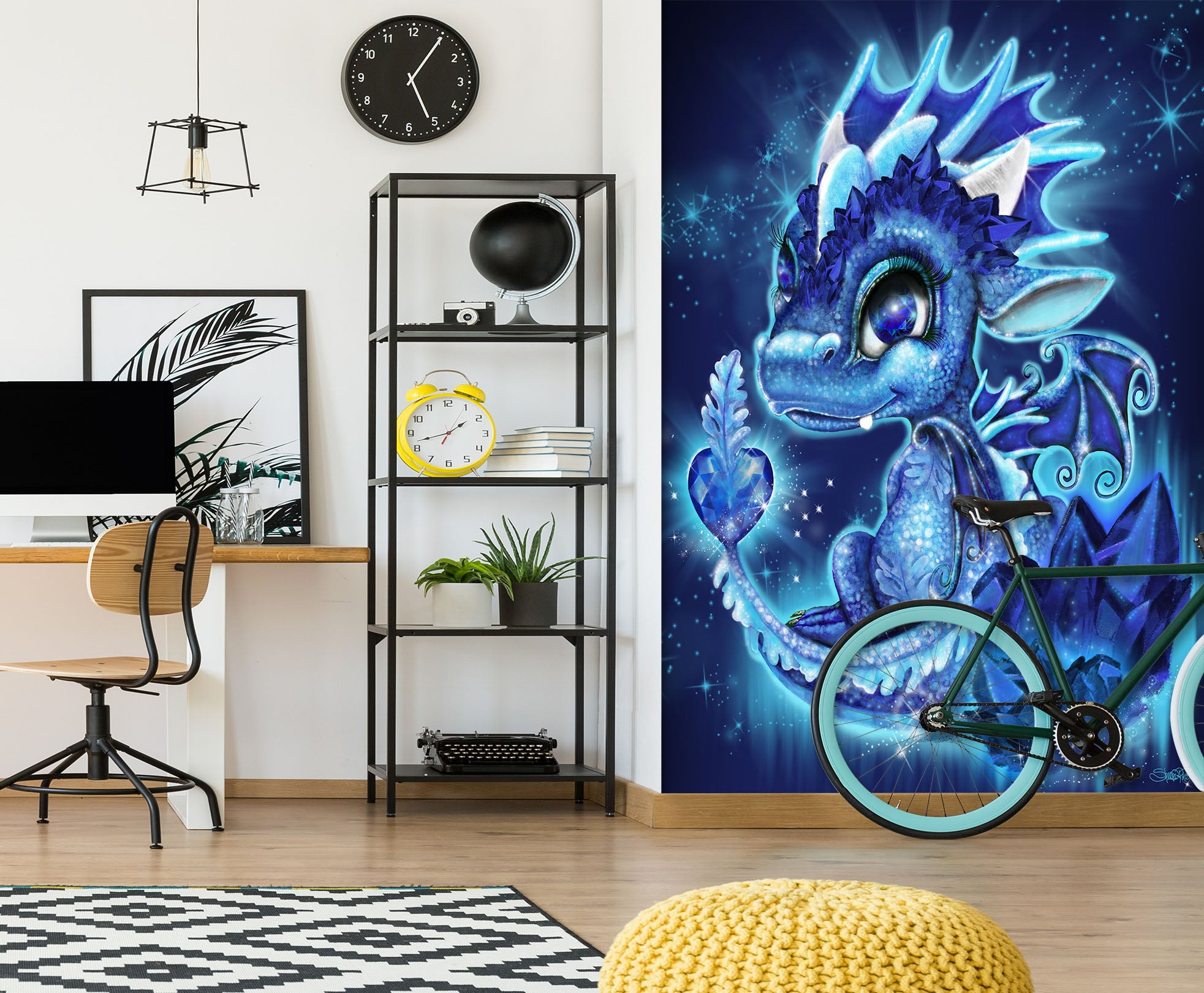 3D Blue Purple Dragon 8465 Sheena Pike Wall Mural Wall Murals