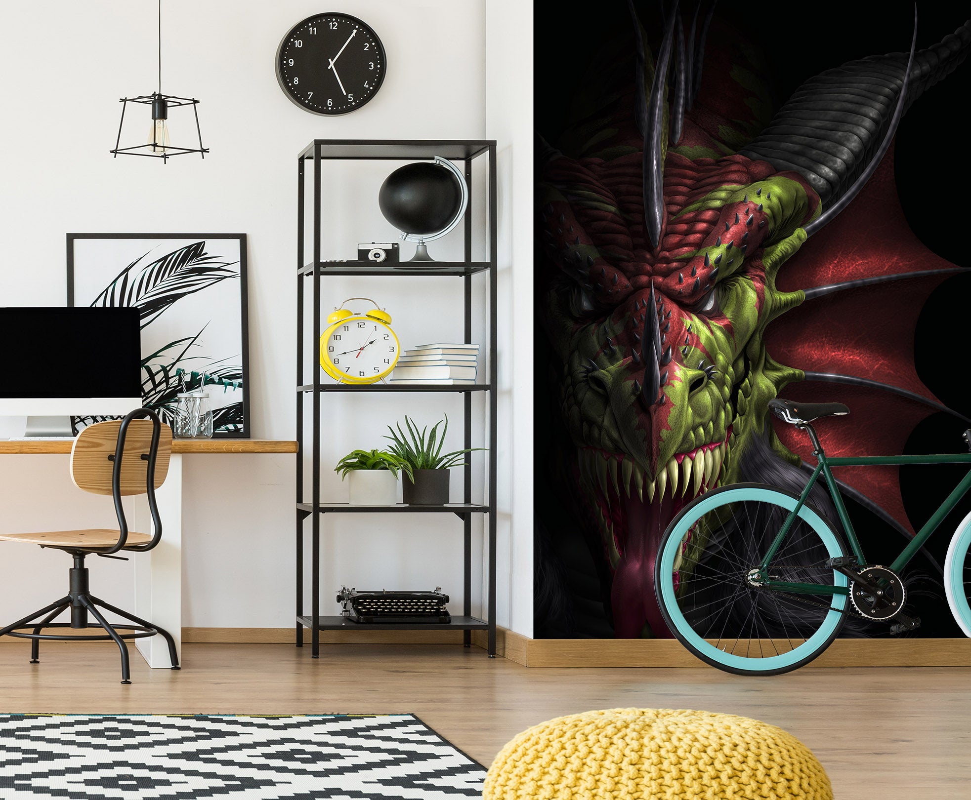 3D Dragon Head 5035 Tom Wood Wall Mural Wall Murals