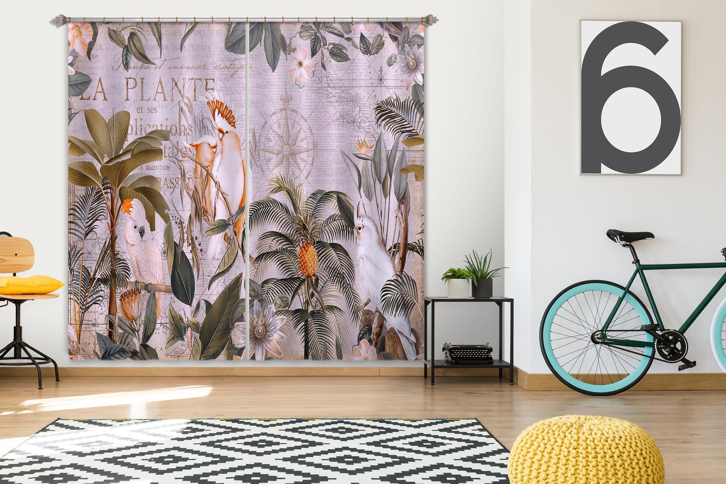 3D Bird Forest 082 Andrea haase Curtain Curtains Drapes Wallpaper AJ Wallpaper