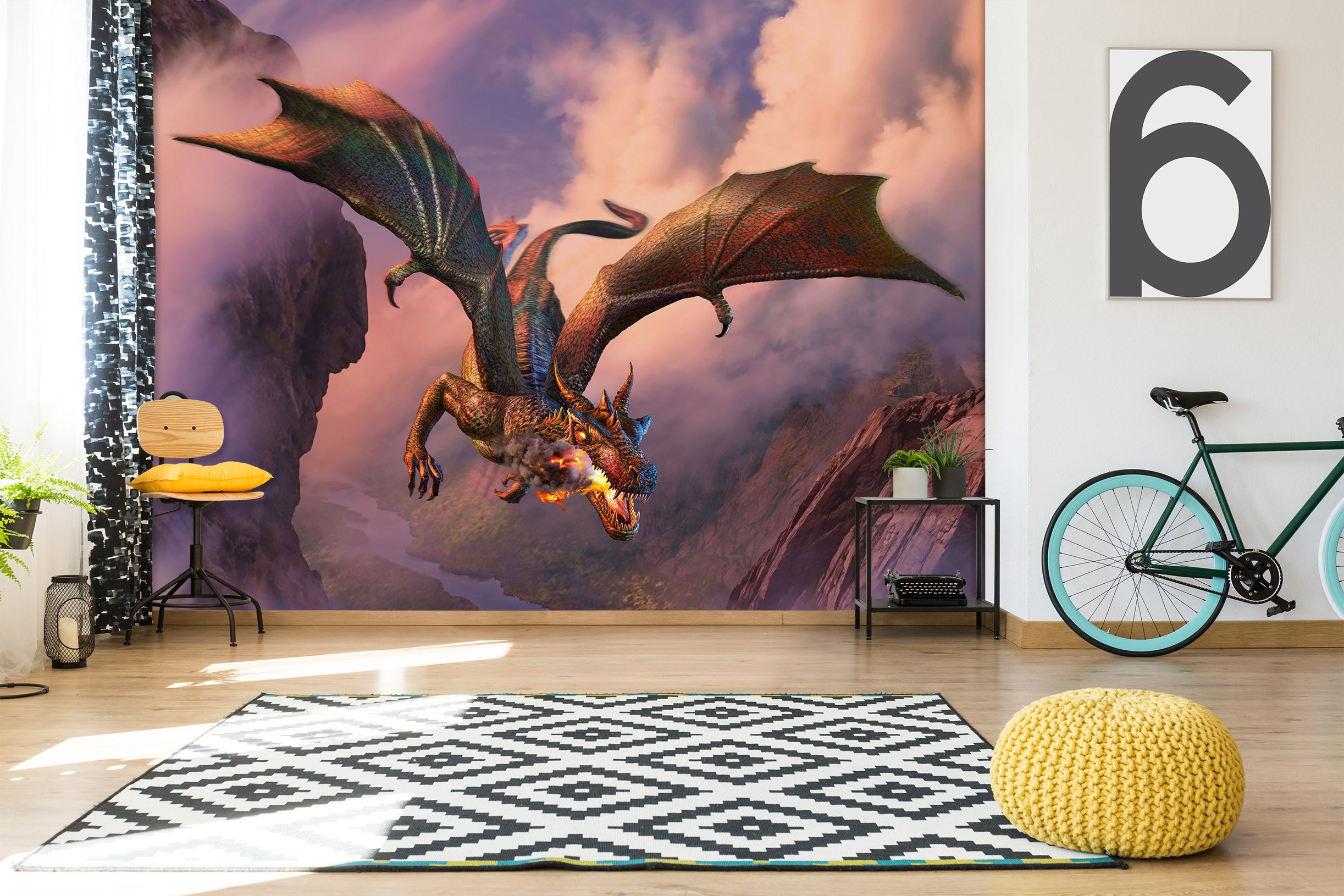 3D Fire Flight 106 Jerry LoFaro Wall Mural Wall Murals