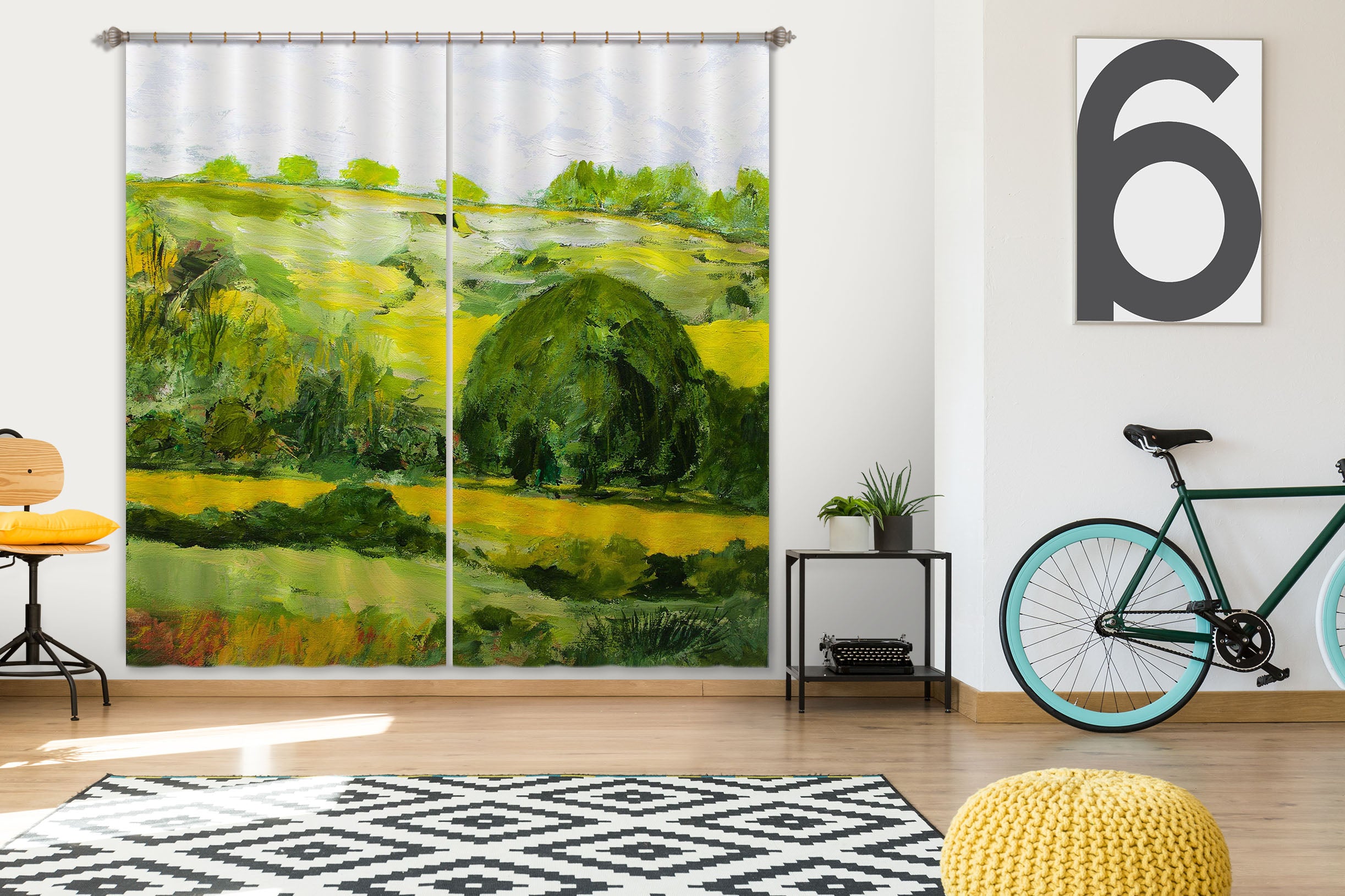 3D Ginger Green 219 Allan P. Friedlander Curtain Curtains Drapes