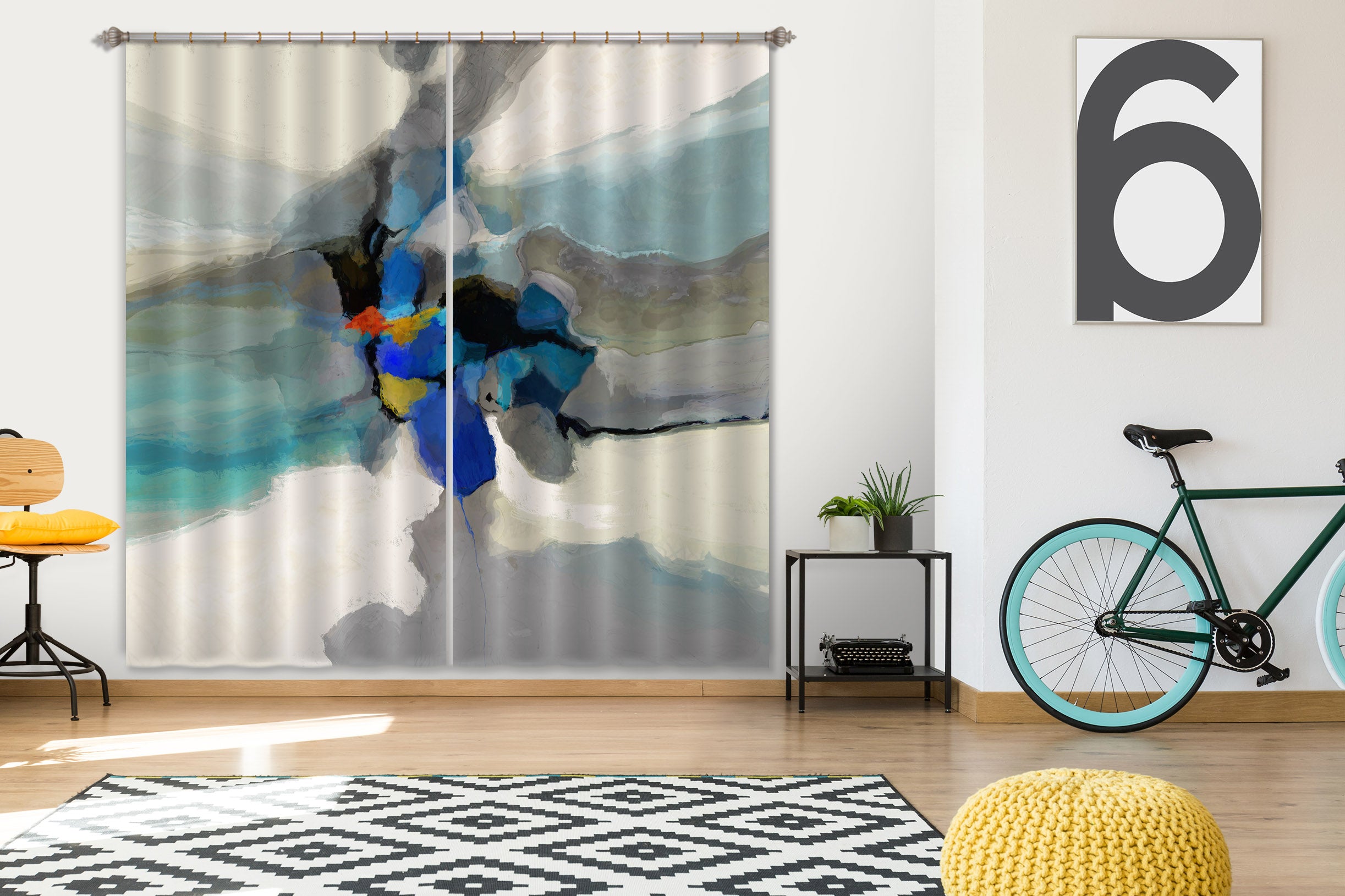 3D Color Ink 043 Michael Tienhaara Curtain Curtains Drapes