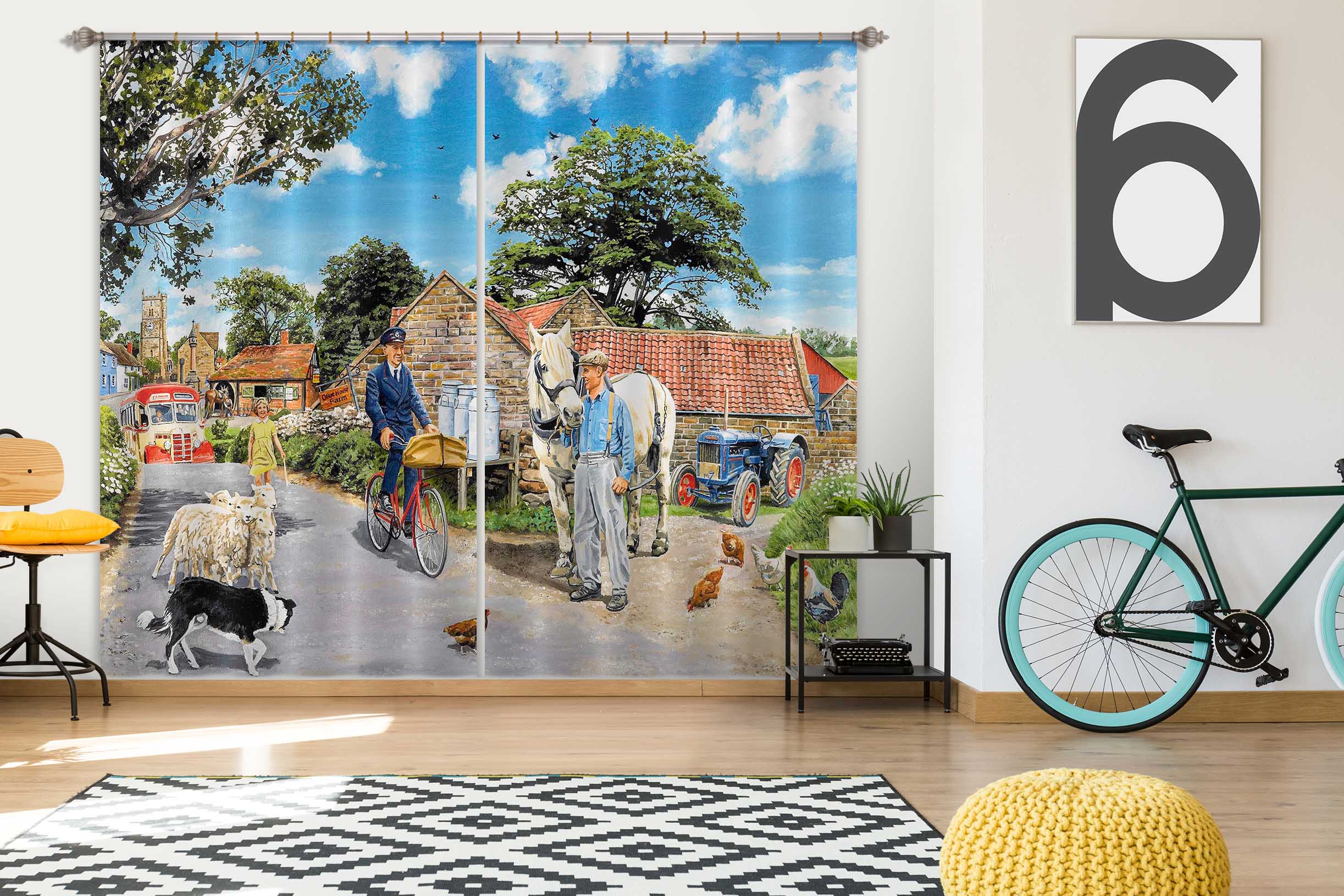 3D Post For The Farm 087 Trevor Mitchell Curtain Curtains Drapes