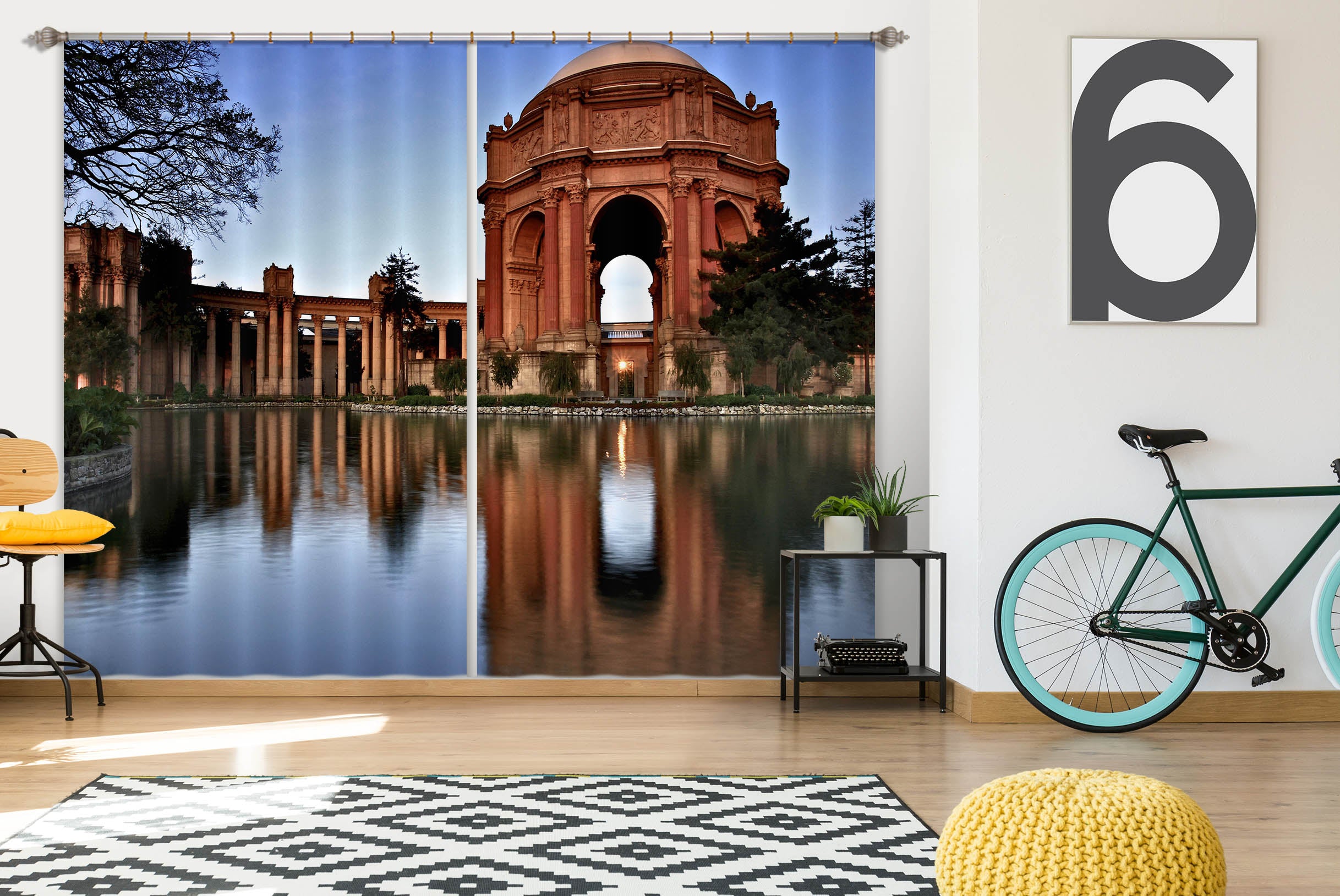 3D Waterside Castle 071 Kathy Barefield Curtain Curtains Drapes