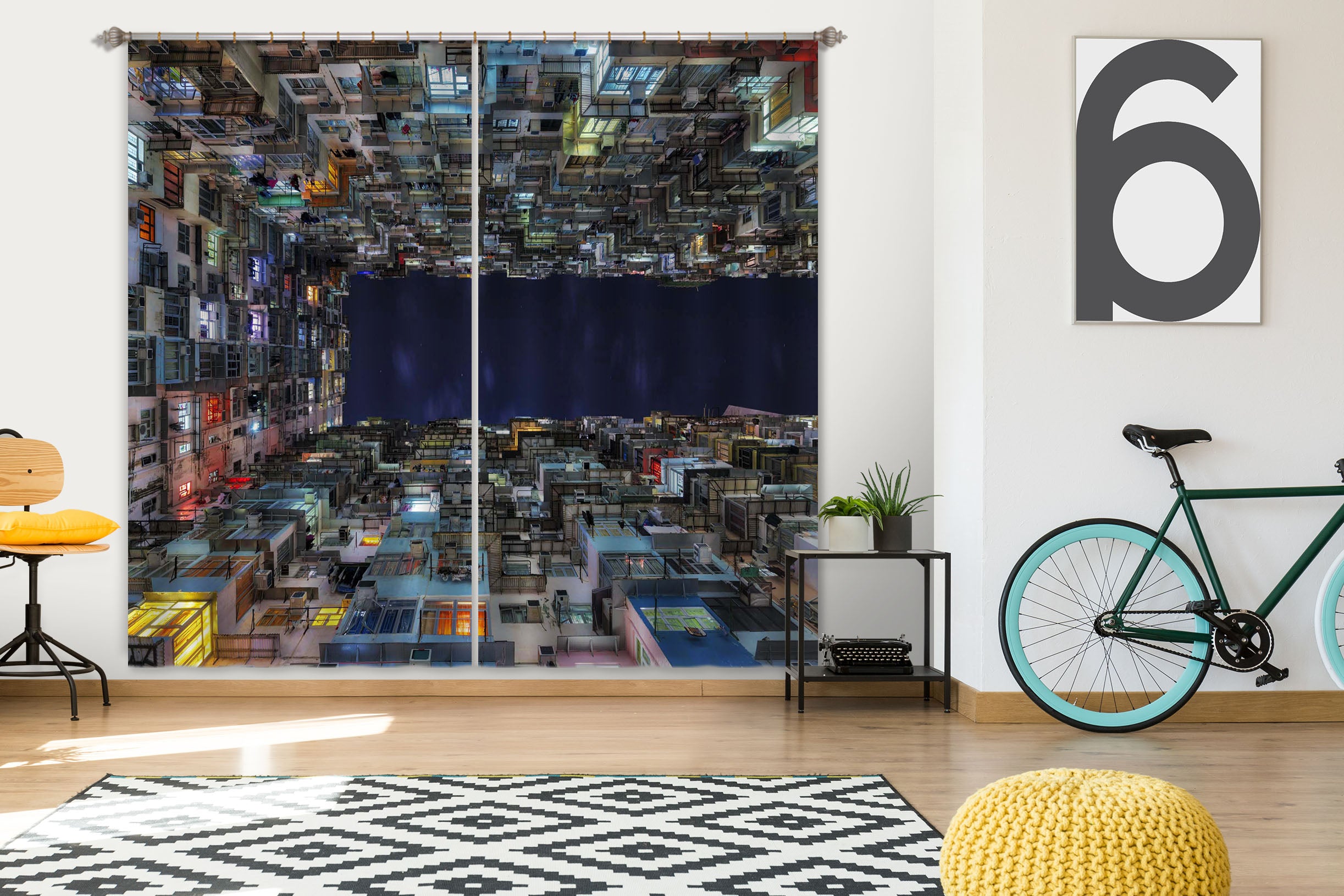 3D Night City 193 Marco Carmassi Curtain Curtains Drapes