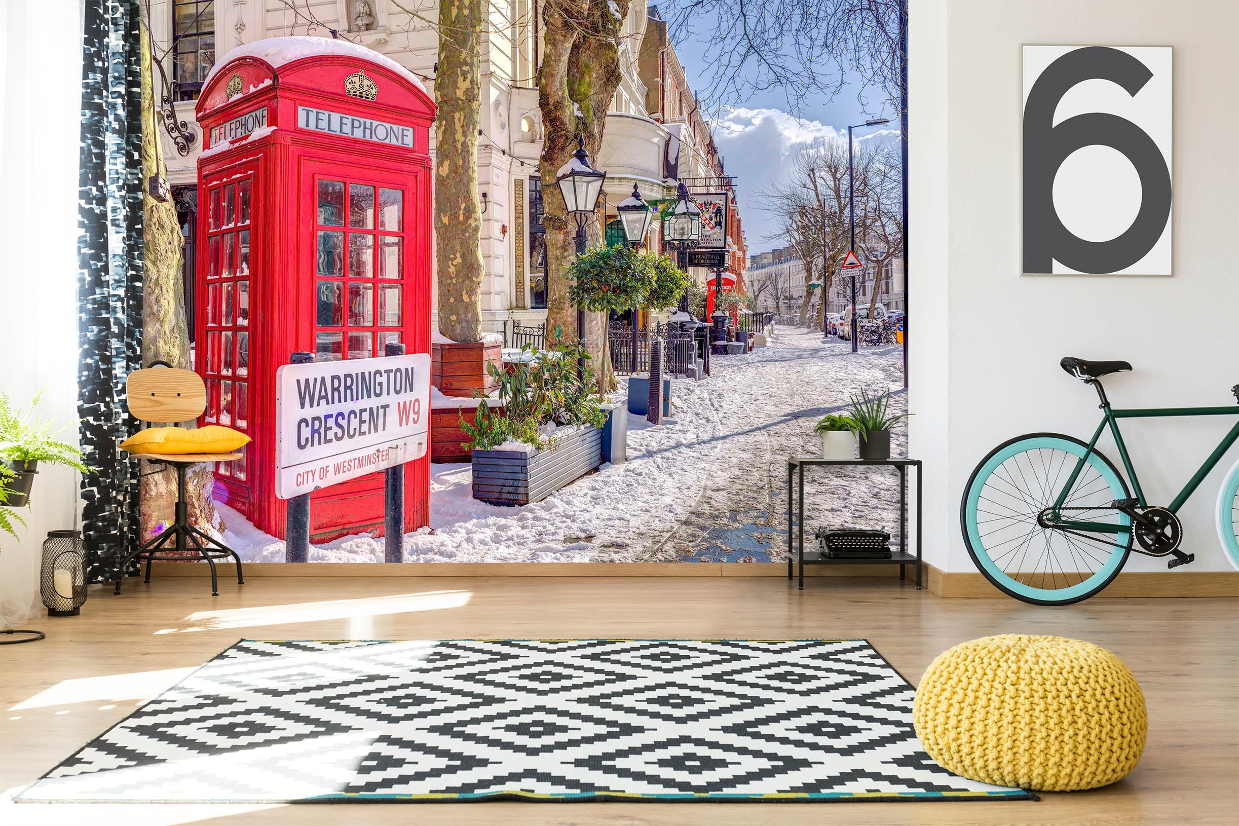 3D Red Telephone Booth 1418 Assaf Frank Wall Mural Wall Murals