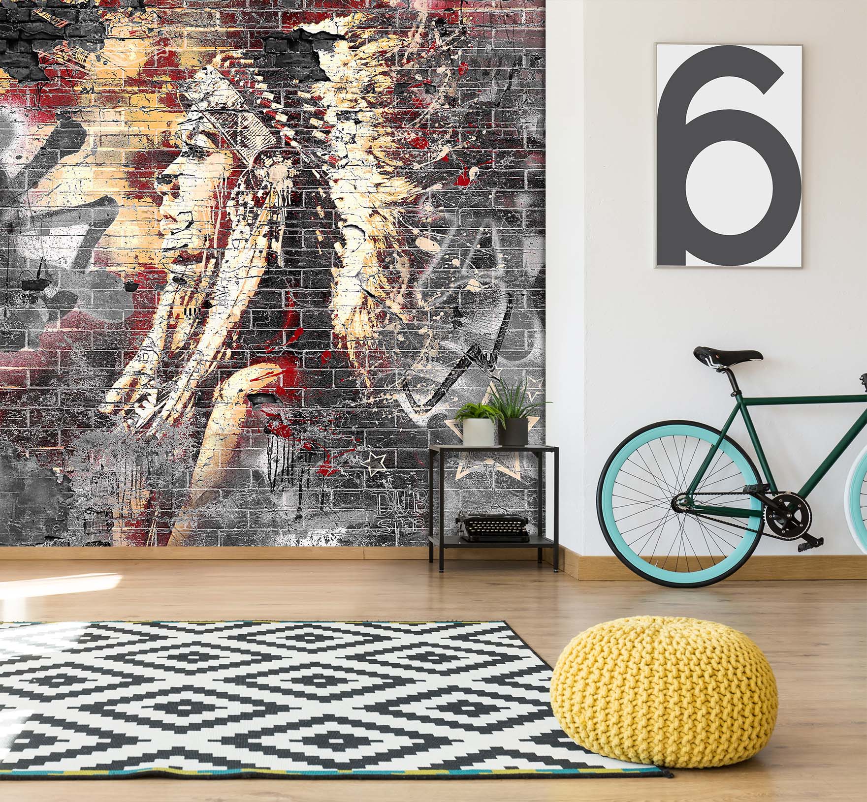 3D Graffiti Woman 066 Wall Murals