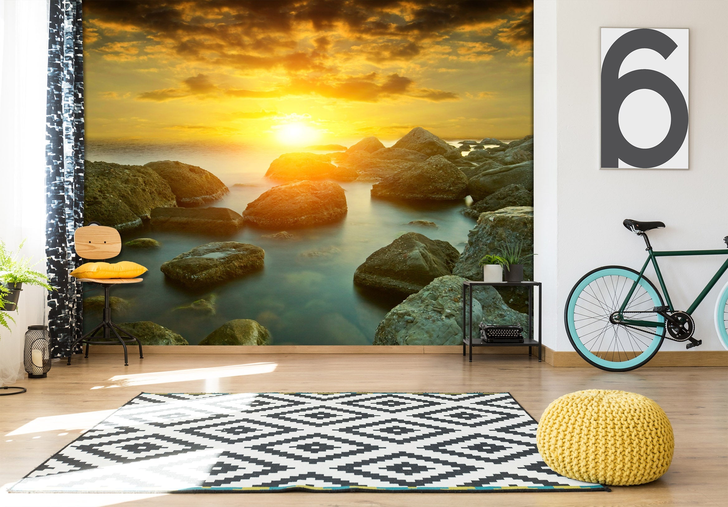 3D Sunset Ocean 108 Wall Murals Wallpaper AJ Wallpaper 2