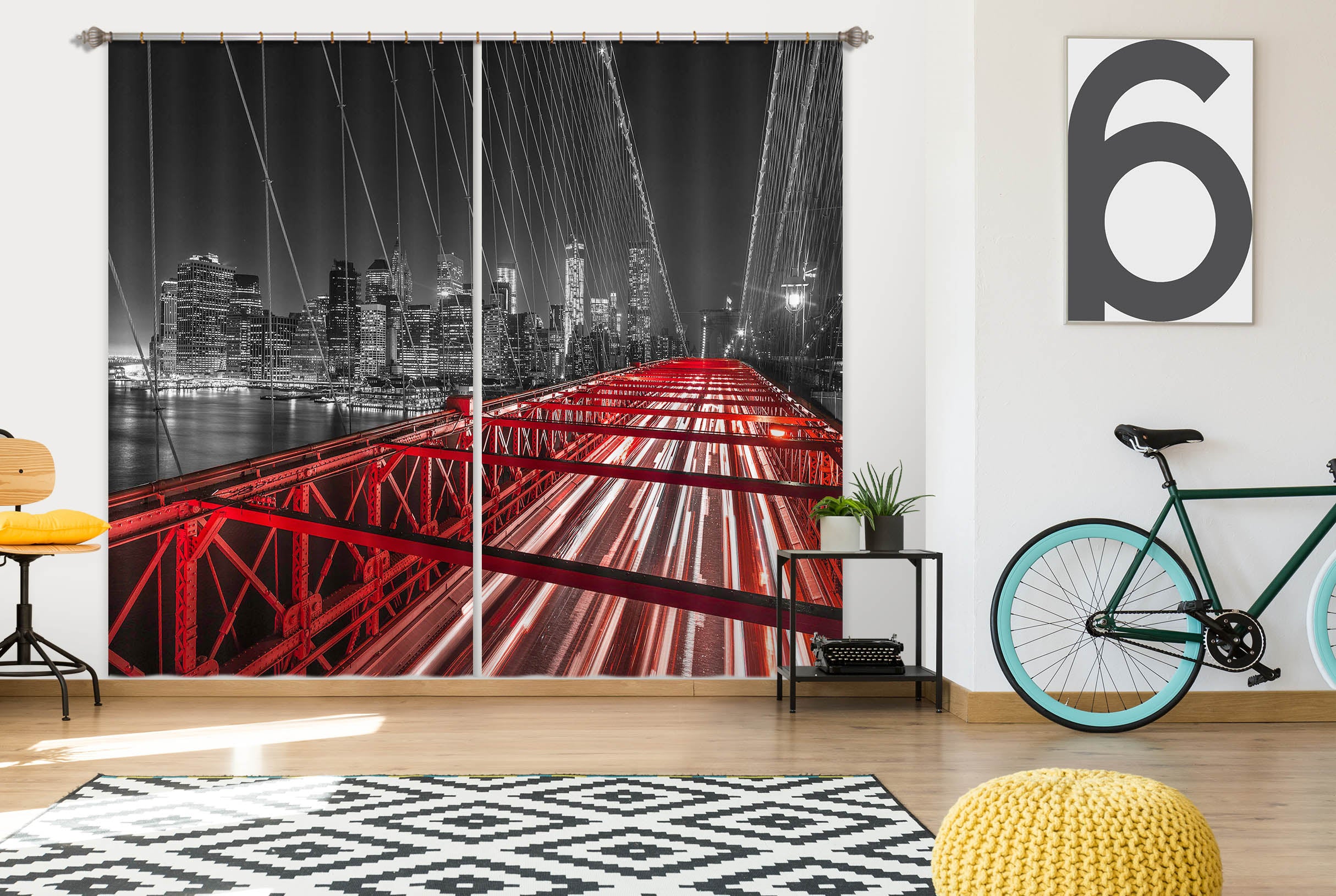 3D Steel Bridge 219 Assaf Frank Curtain Curtains Drapes