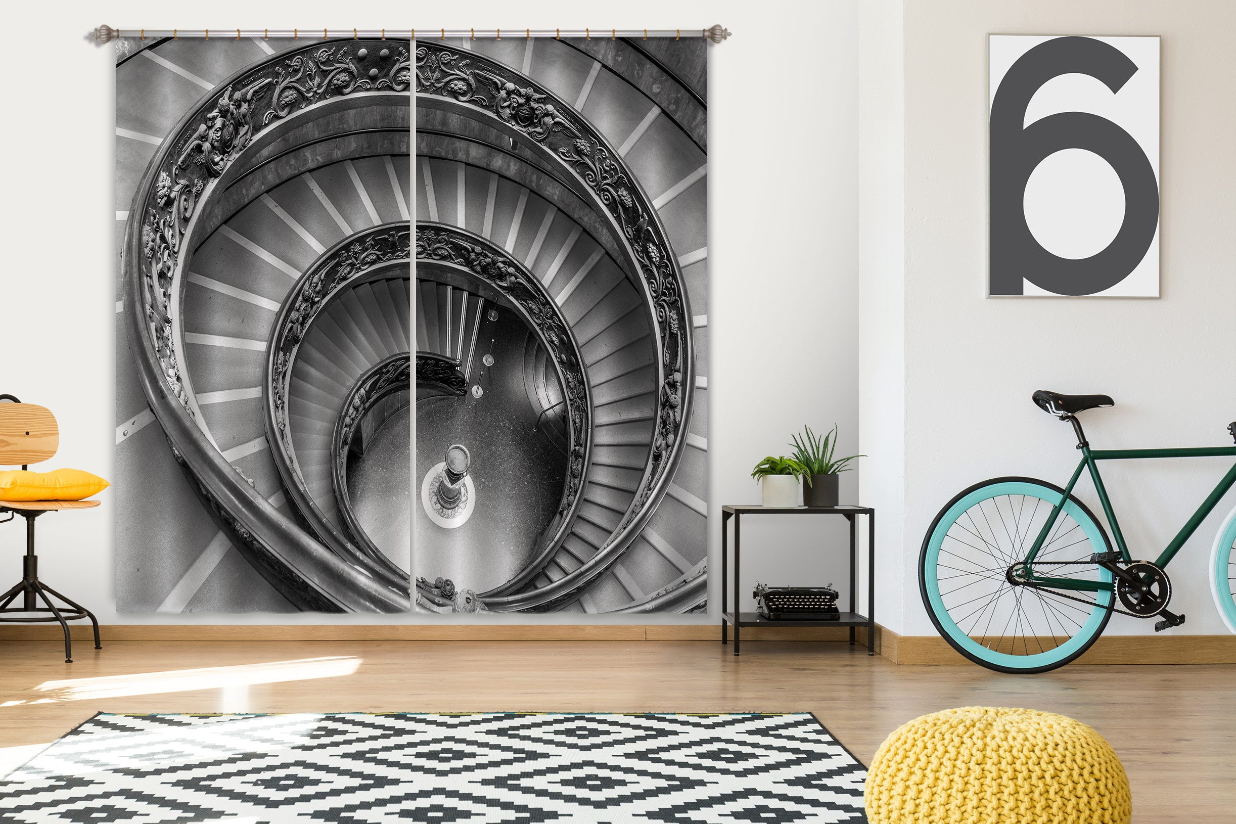 3D Spiral Staircase 027 Assaf Frank Curtain Curtains Drapes