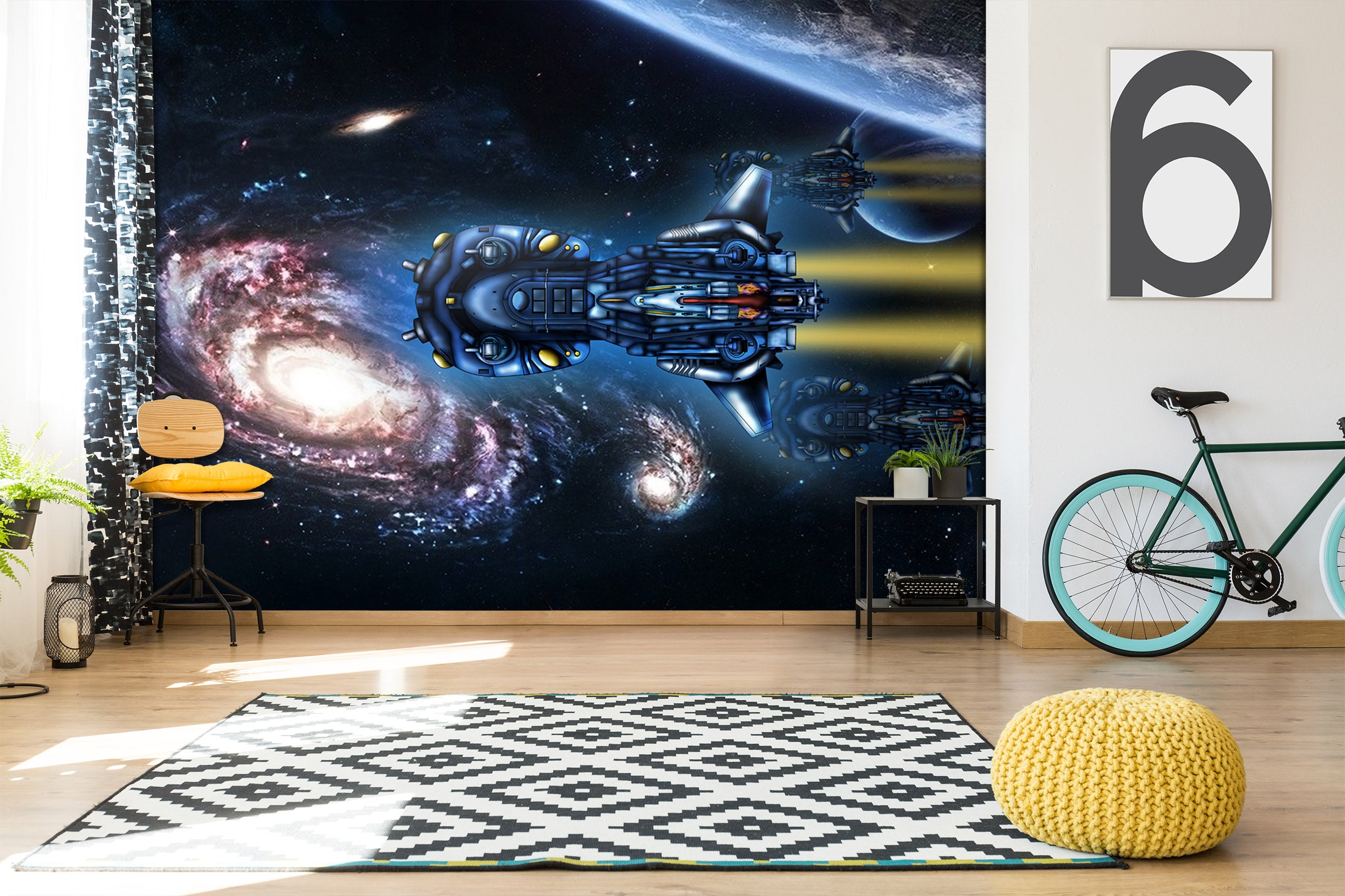 3D Universe Spaceship 083 Vehicle Wall Murals