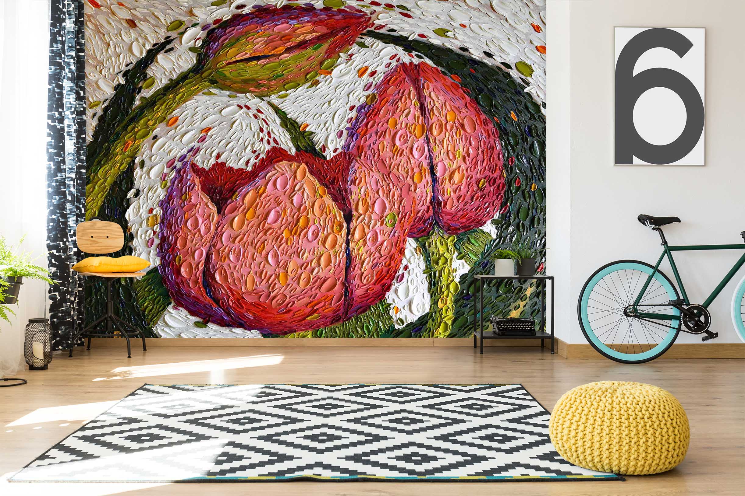 3D Pink Flower Bud 1410 Dena Tollefson Wall Mural Wall Murals