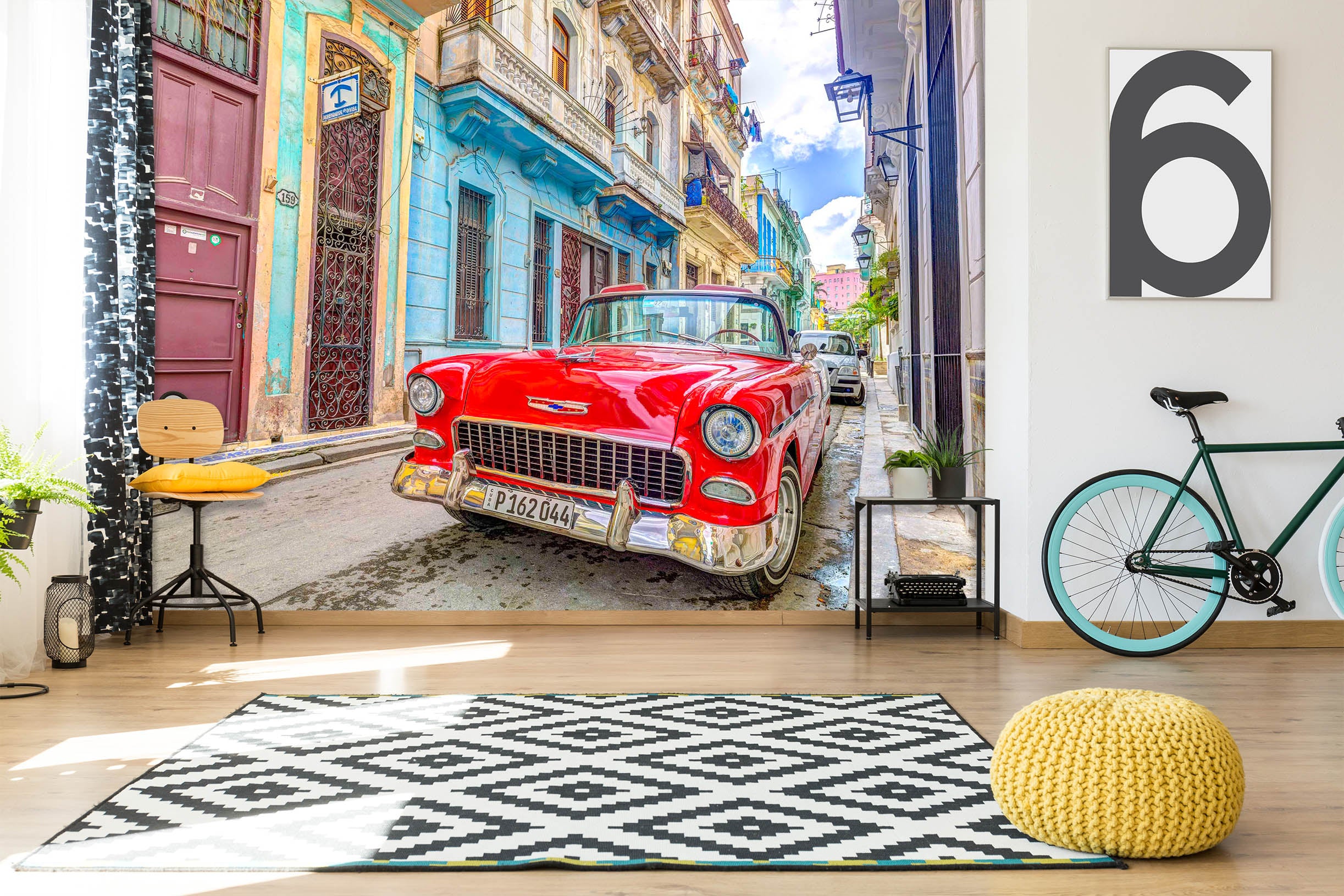 3D Red Car 1417 Assaf Frank Wall Mural Wall Murals