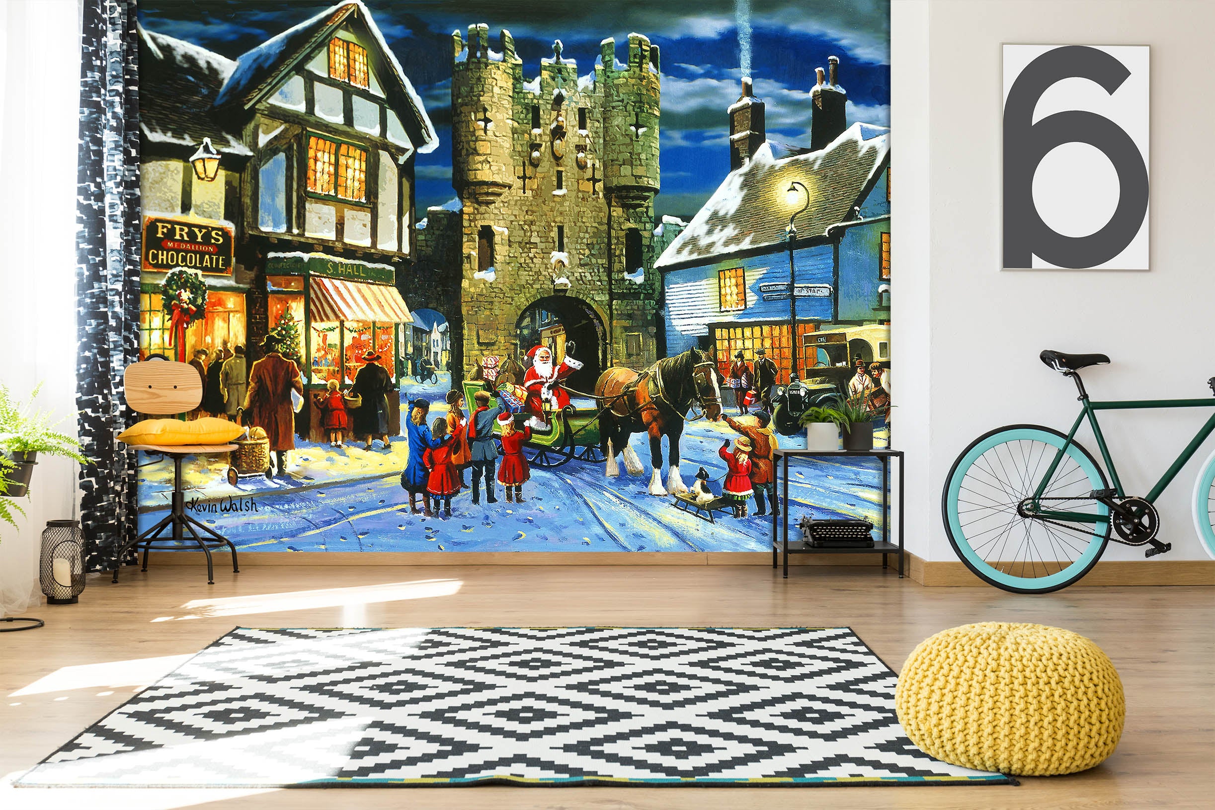 3D Santa Claus Carriage 111 Kevin Walsh Wall Mural Wall Murals