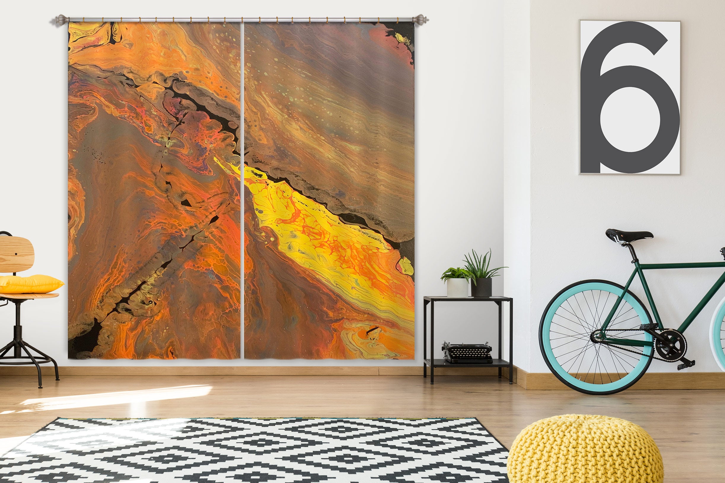 3D Gold Pattern 8151 Valerie Latrice Curtain Curtains Drapes