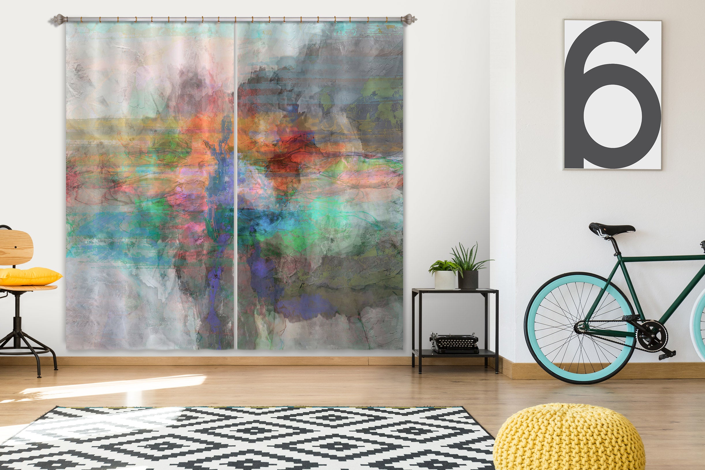 3D Color Graffiti 239 Michael Tienhaara Curtain Curtains Drapes