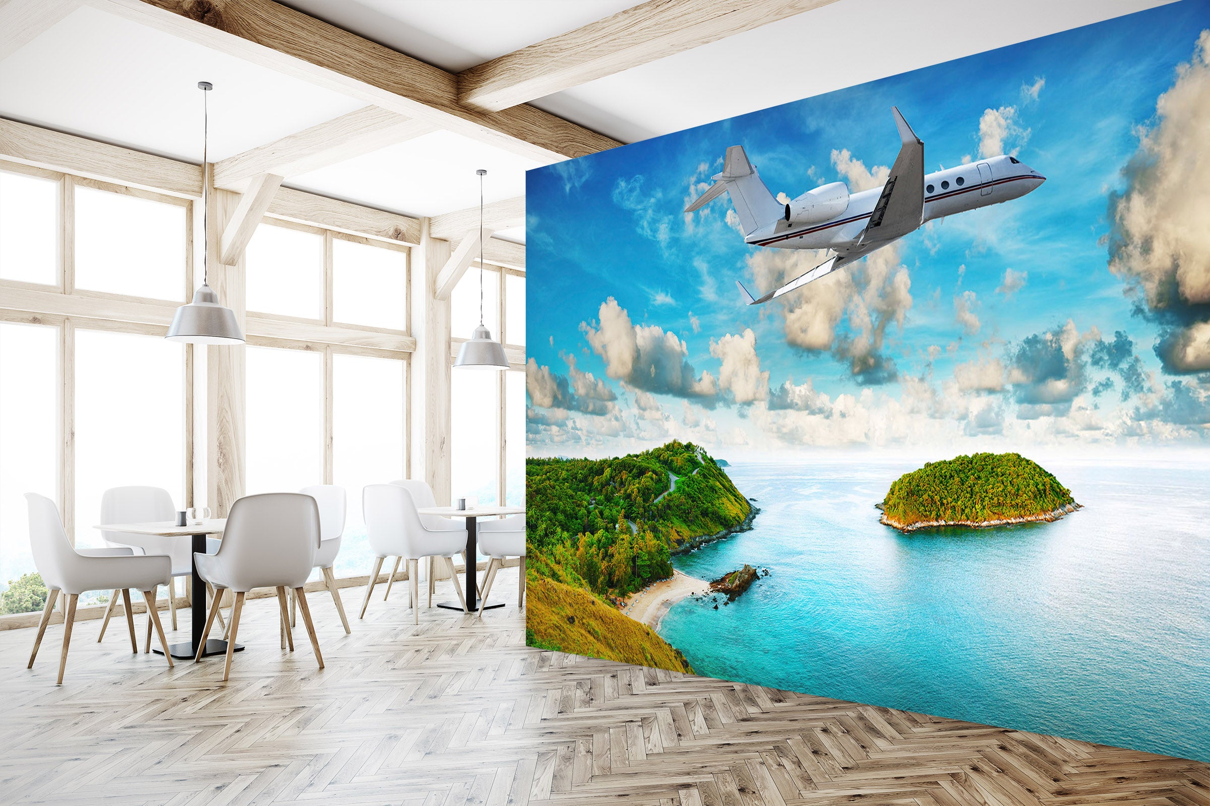 3D Island Aircraft 216 Vehicle Wall Murals