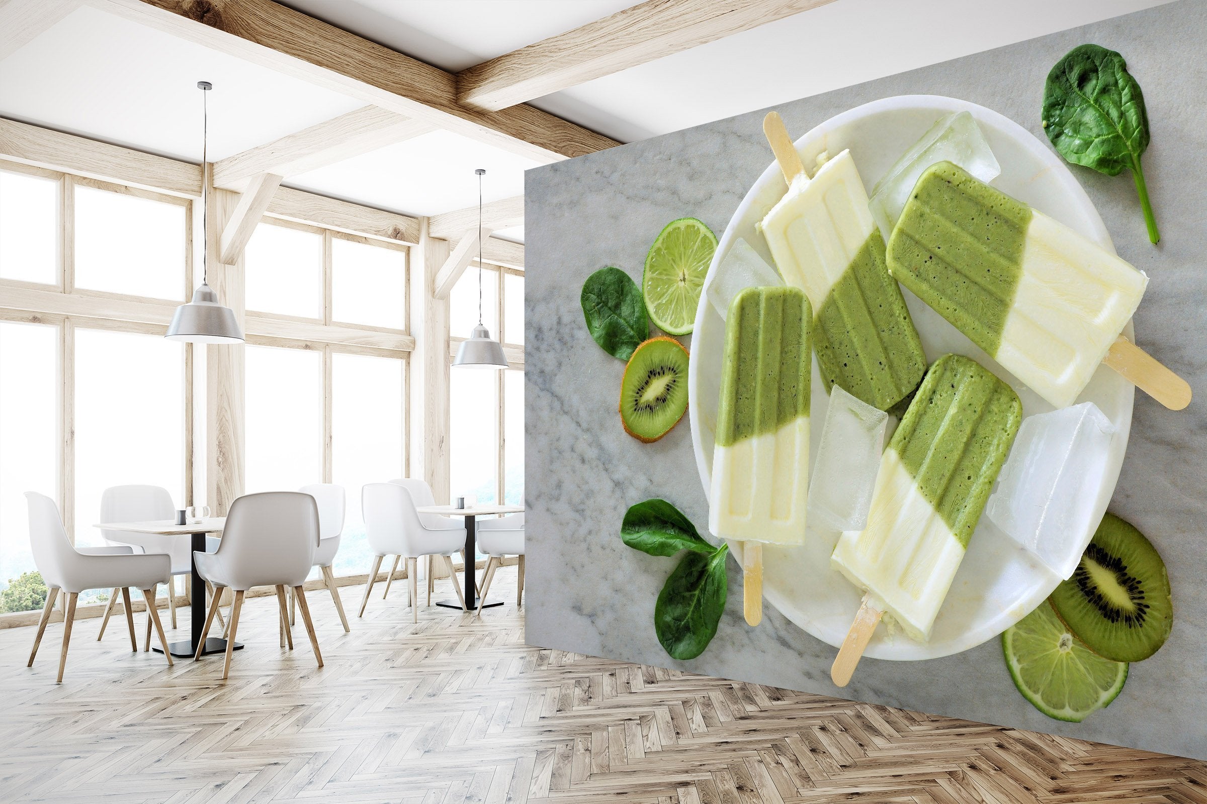 3D Green Kiwi Ice Cream 1529 Wallpaper AJ Wallpaper 2