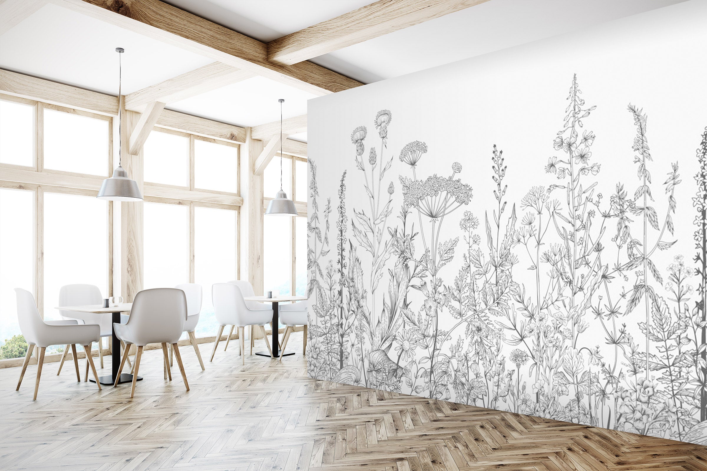 3D Sketch Flower 1558 Wall Murals