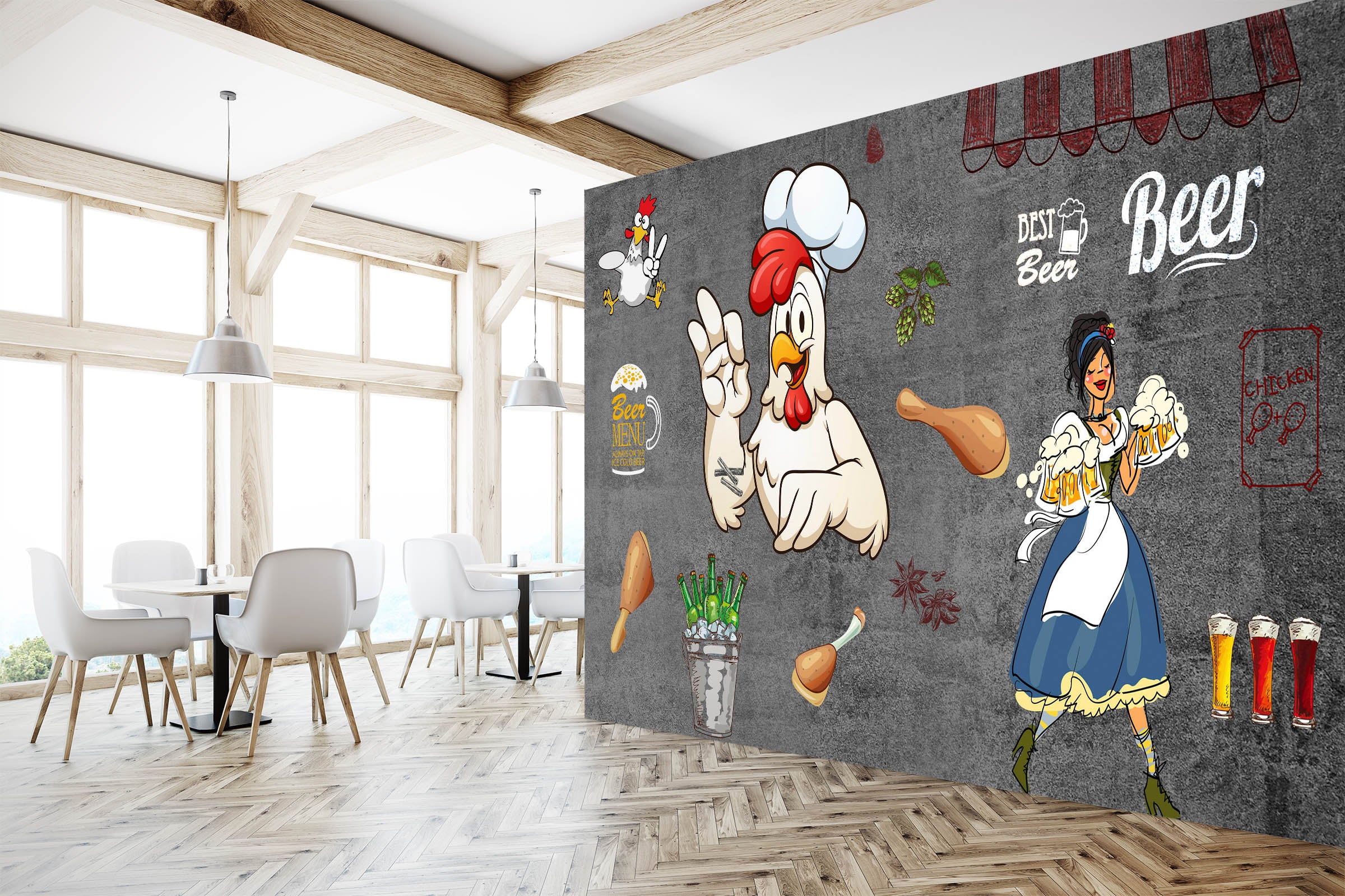 3D Chicken Food 3017 Wall Murals