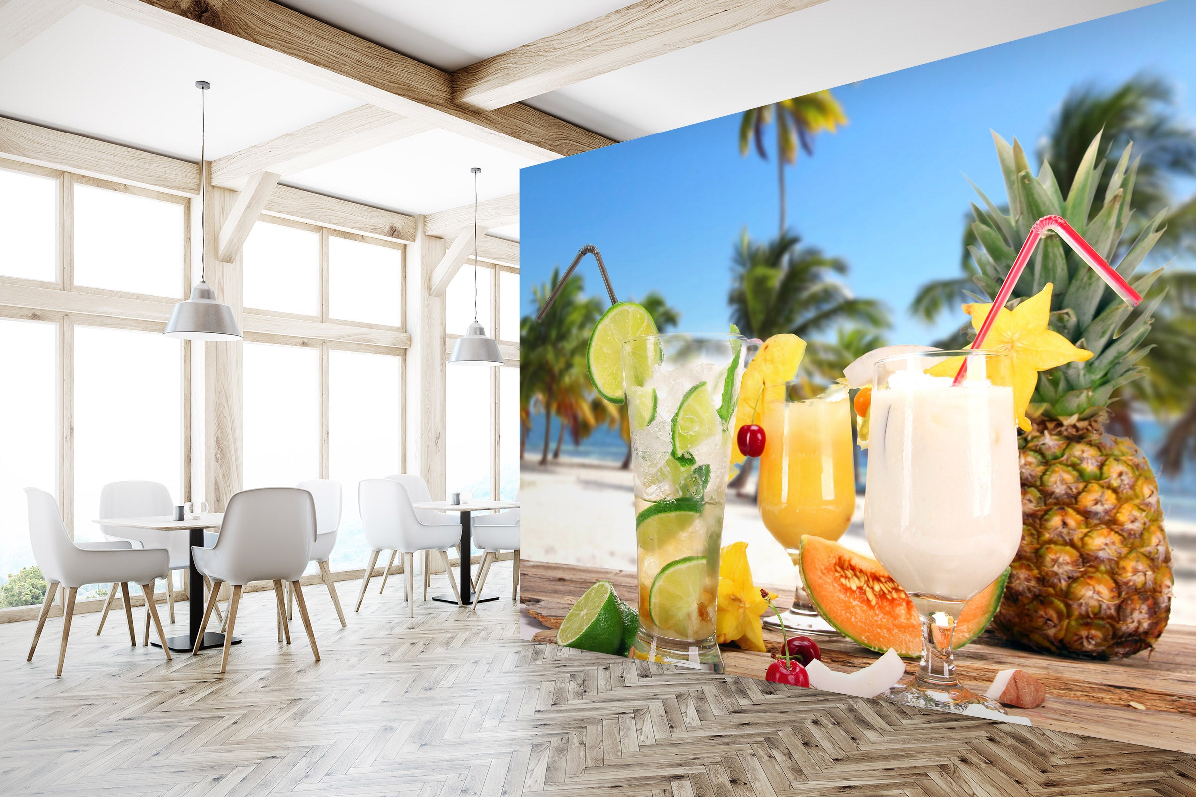 3D Fruit Juice 253 Wall Murals