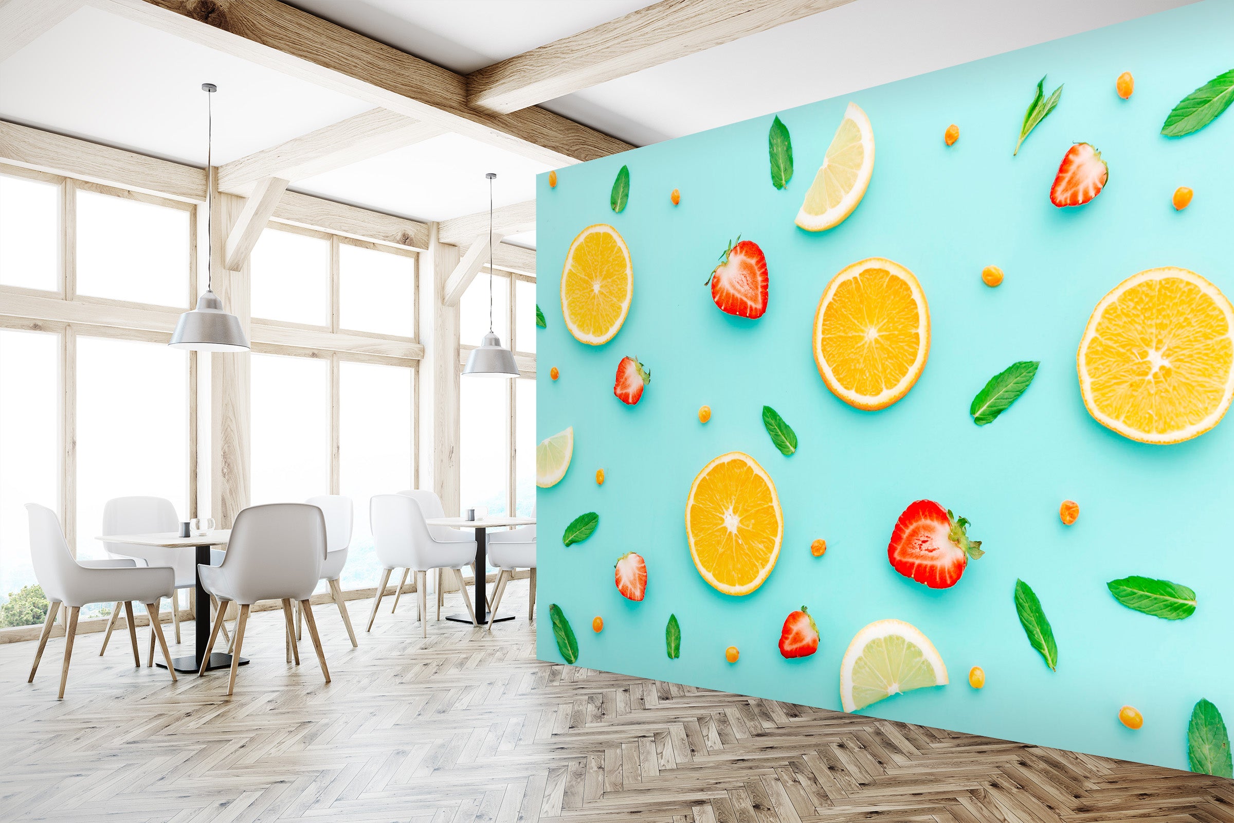3D Orange Strawberry 1464 Wall Murals