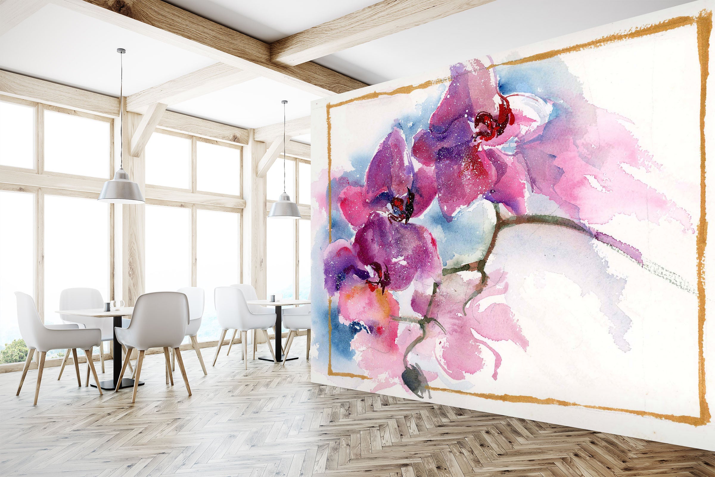 3D Colored Peach 1407 Anne Farrall Doyle Wall Mural Wall Murals