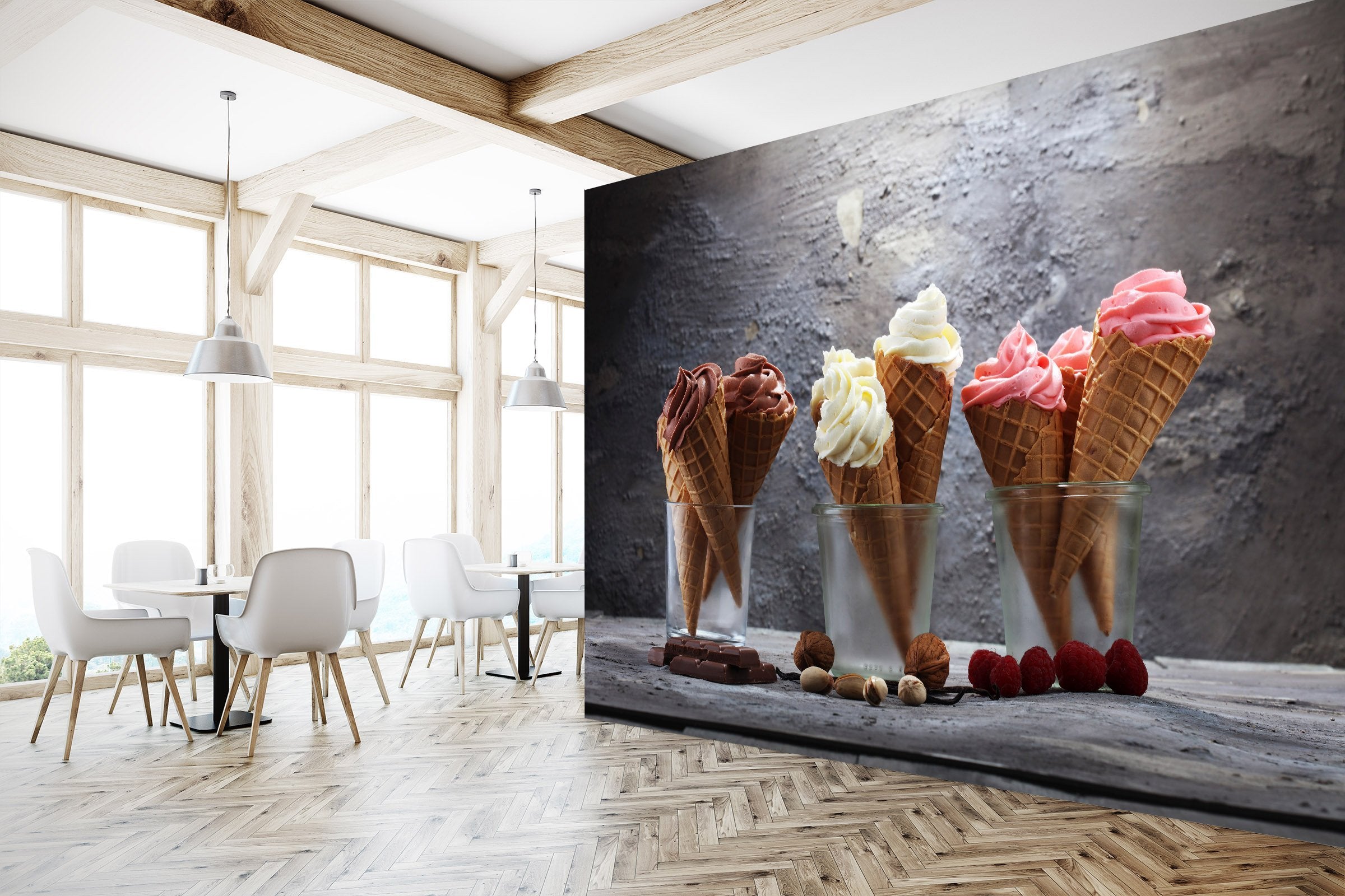 3D Walnut Ice Cream 645 Wallpaper AJ Wallpaper 2