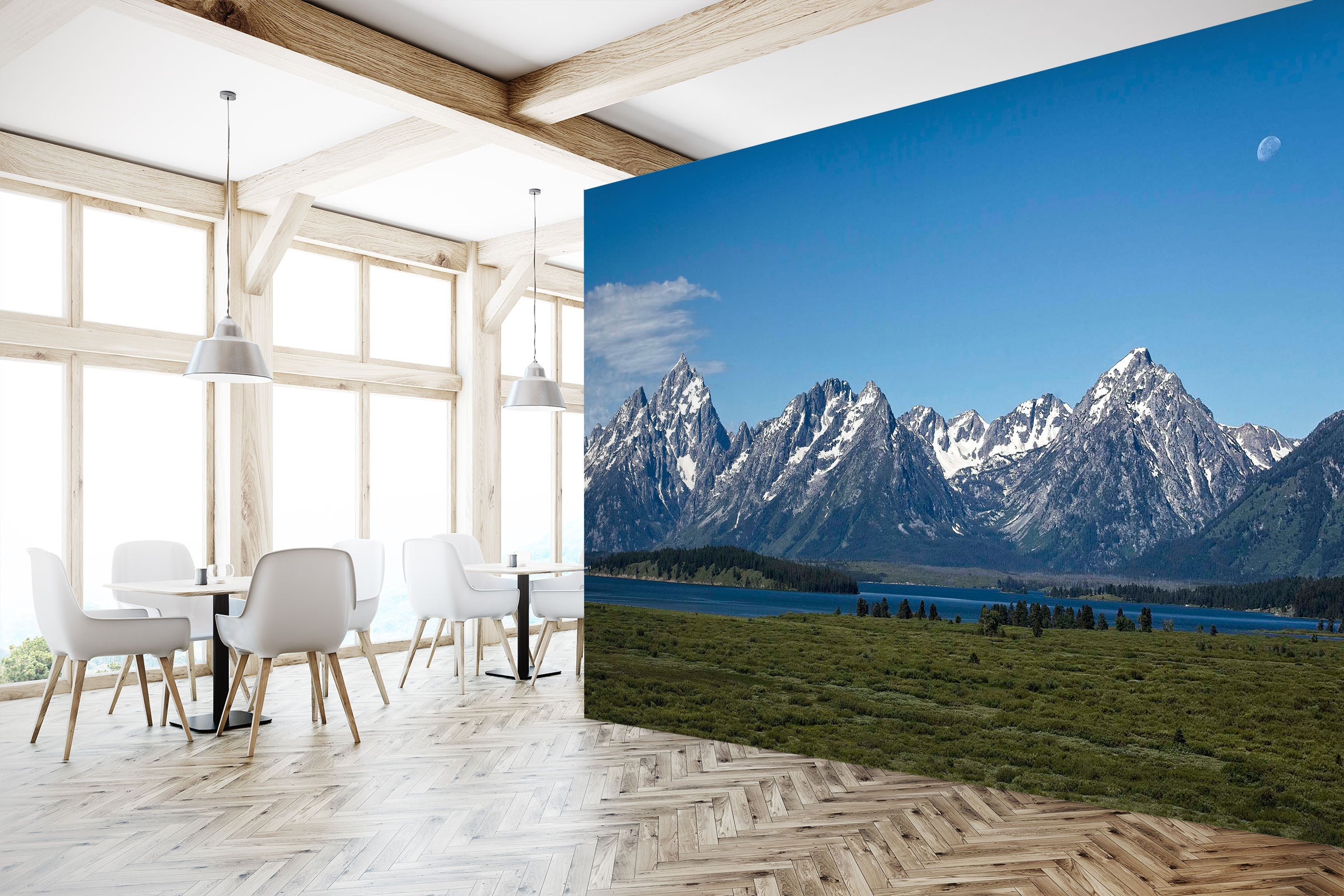 3D Distant Mountains 118 Kathy Barefield Wall Mural Wall Murals
