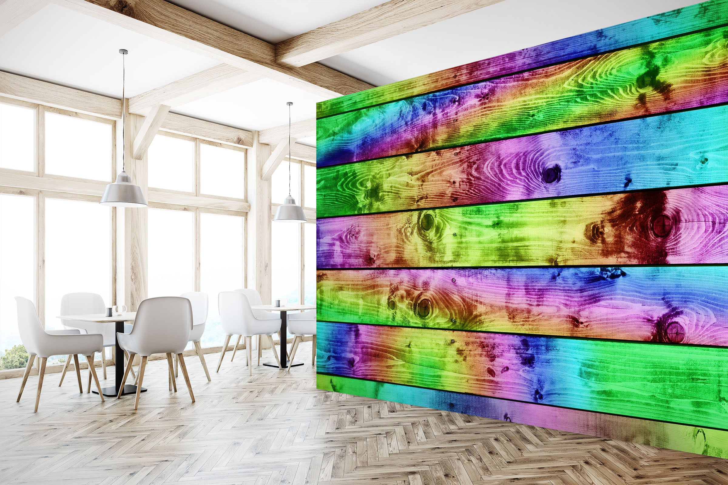 3D Colored Planks 1489 Wall Murals