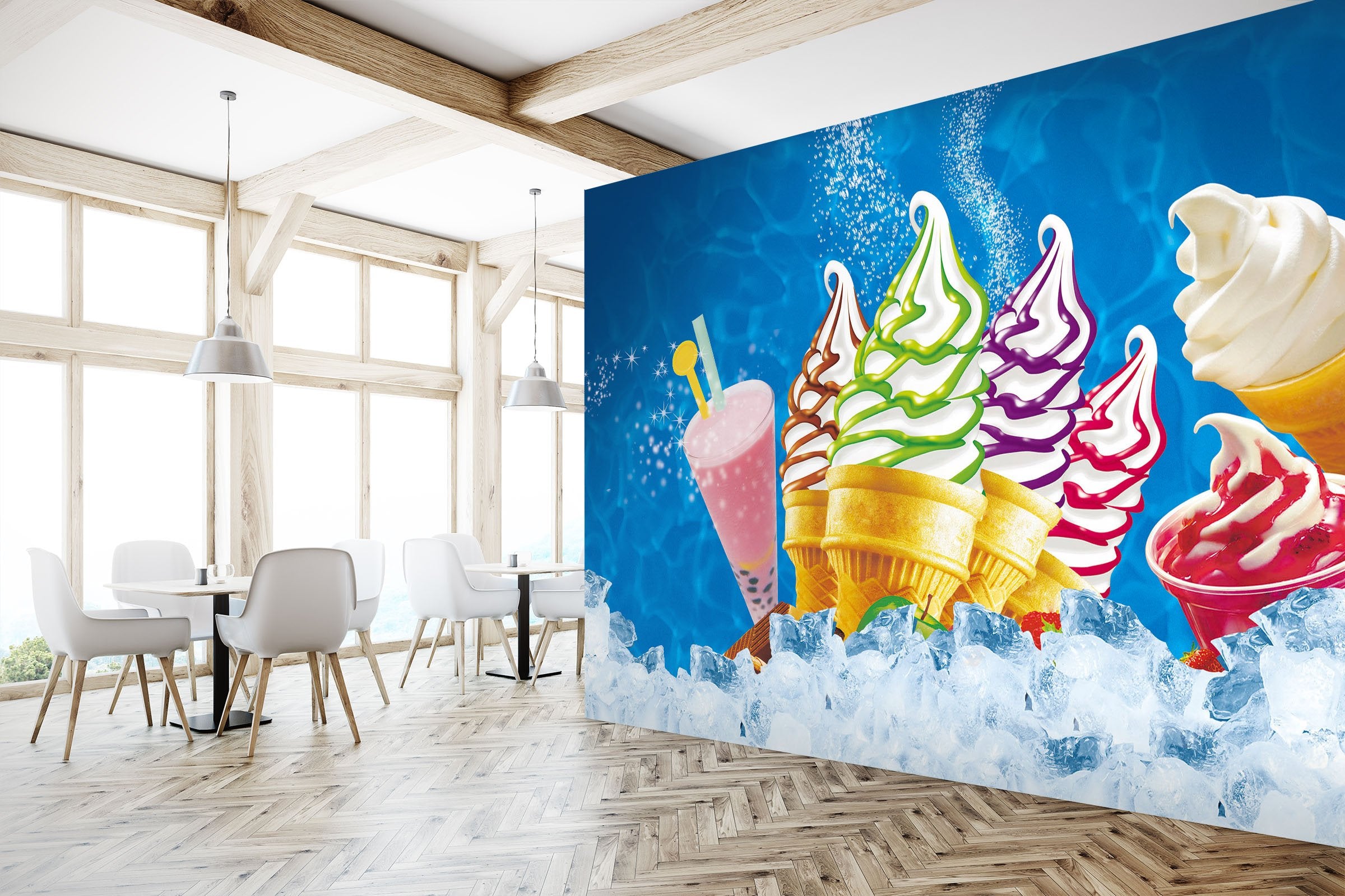 3D Sundae Ice Cream Summer 30 Wall Murals Wallpaper AJ Wallpaper 2