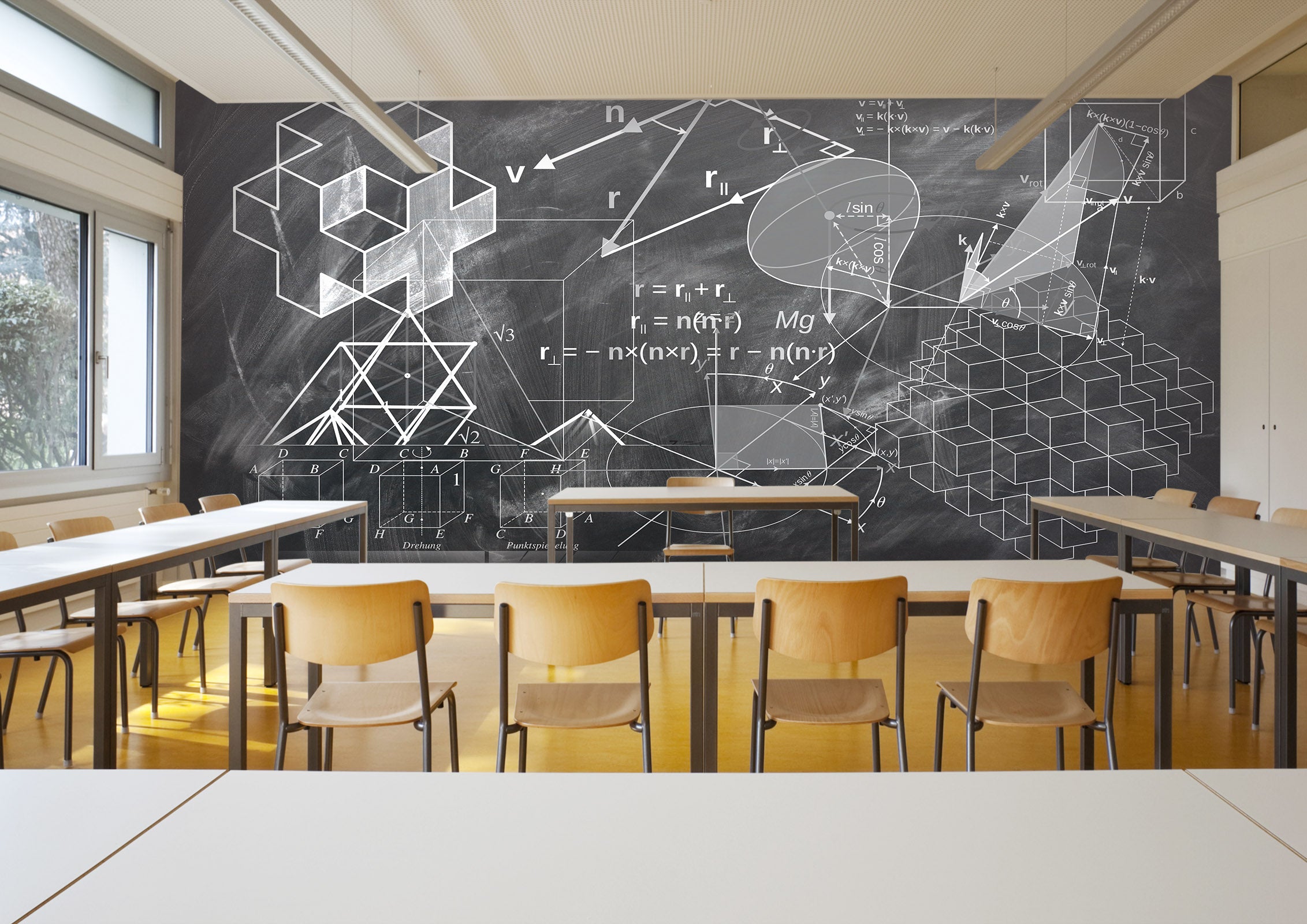 3D Geometry Formula 157 Wall Murals