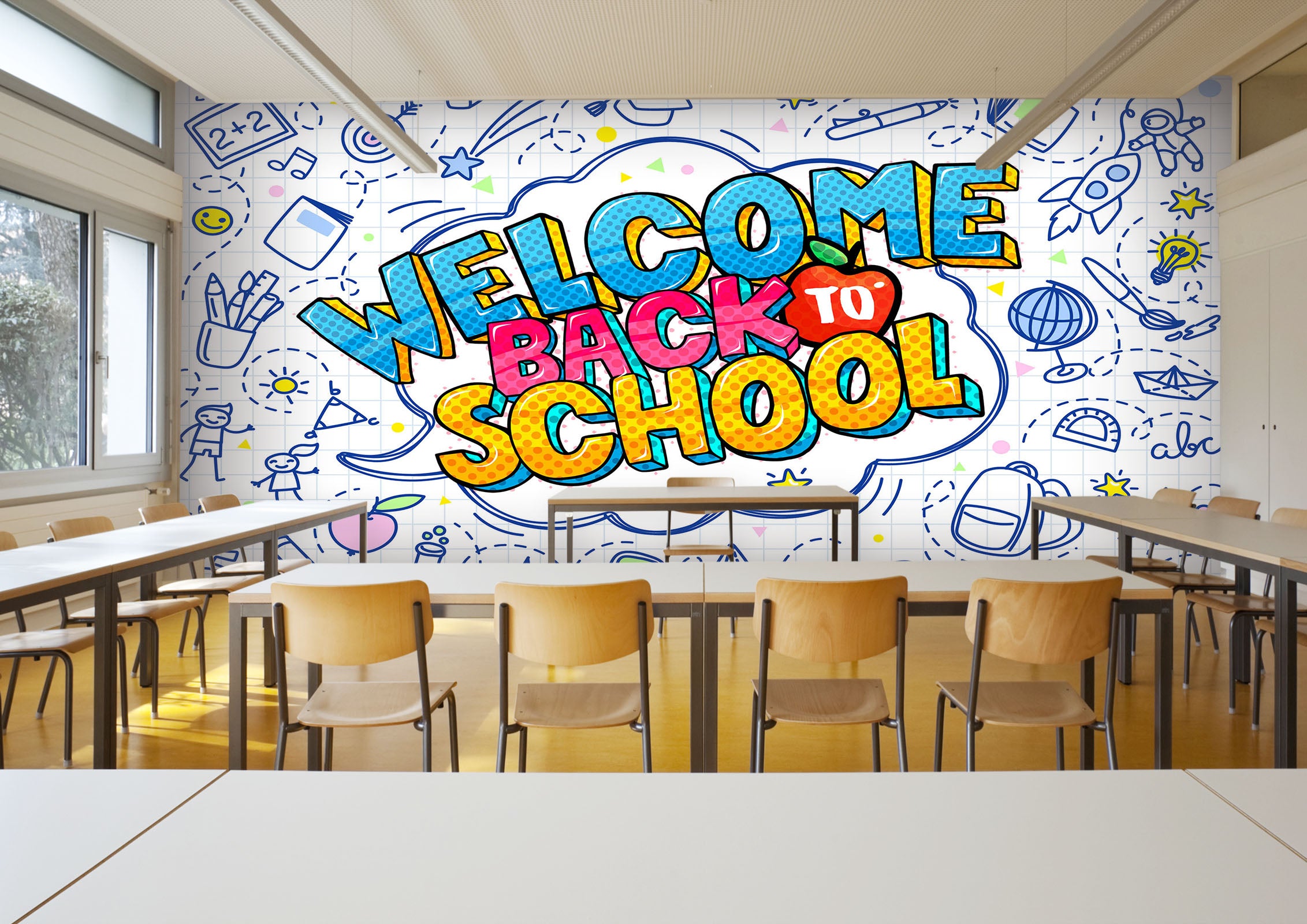 3D Cartoon English Font 186 Wall Murals