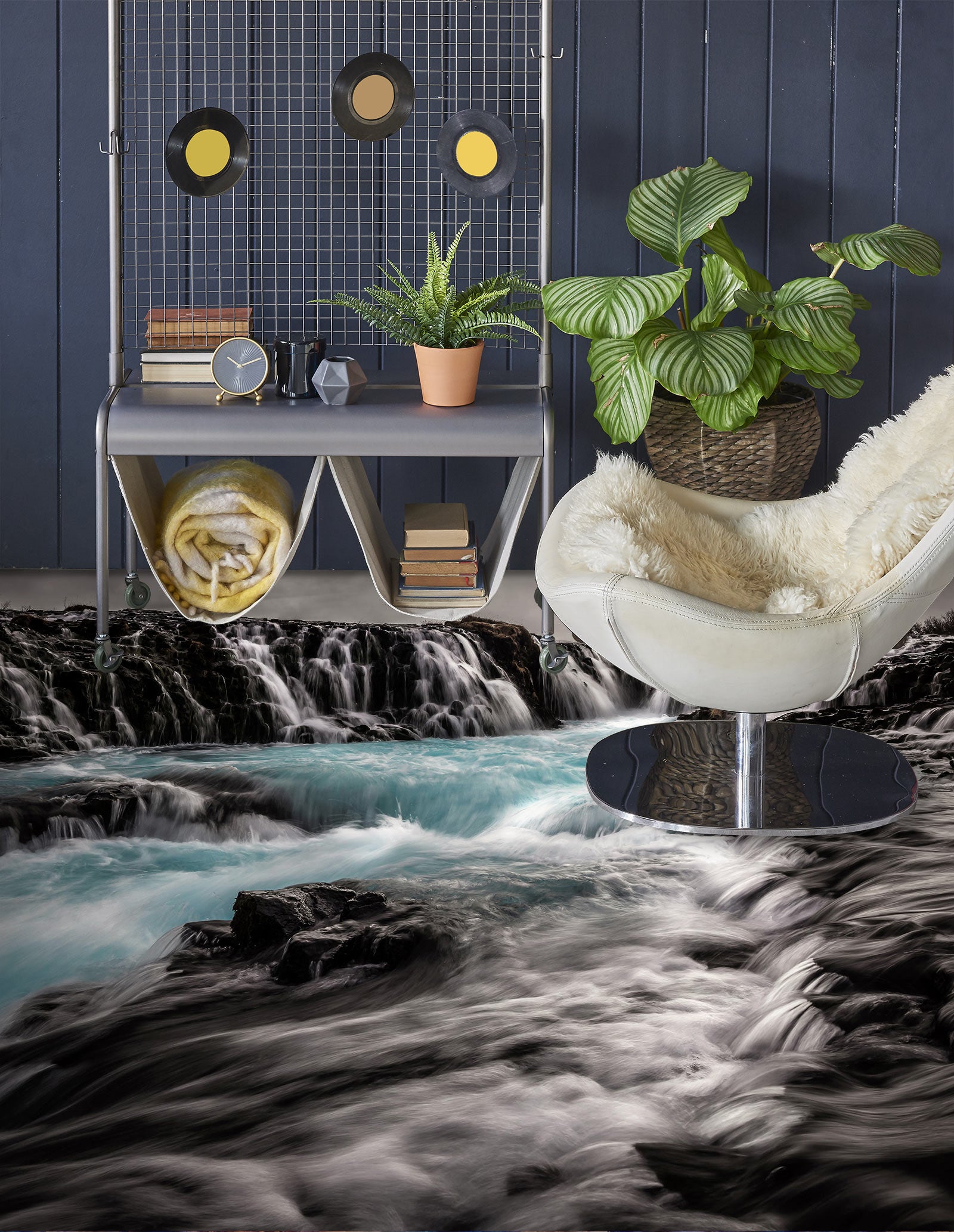 3D Two-color Sea 622 Floor Mural