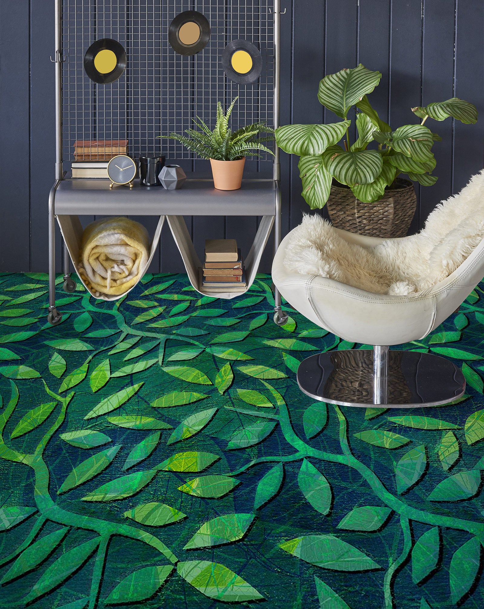 3D Artistic Green Leaves 1369 Floor Mural Wallpaper Murals Self-Adhesive Removable Print Epoxy