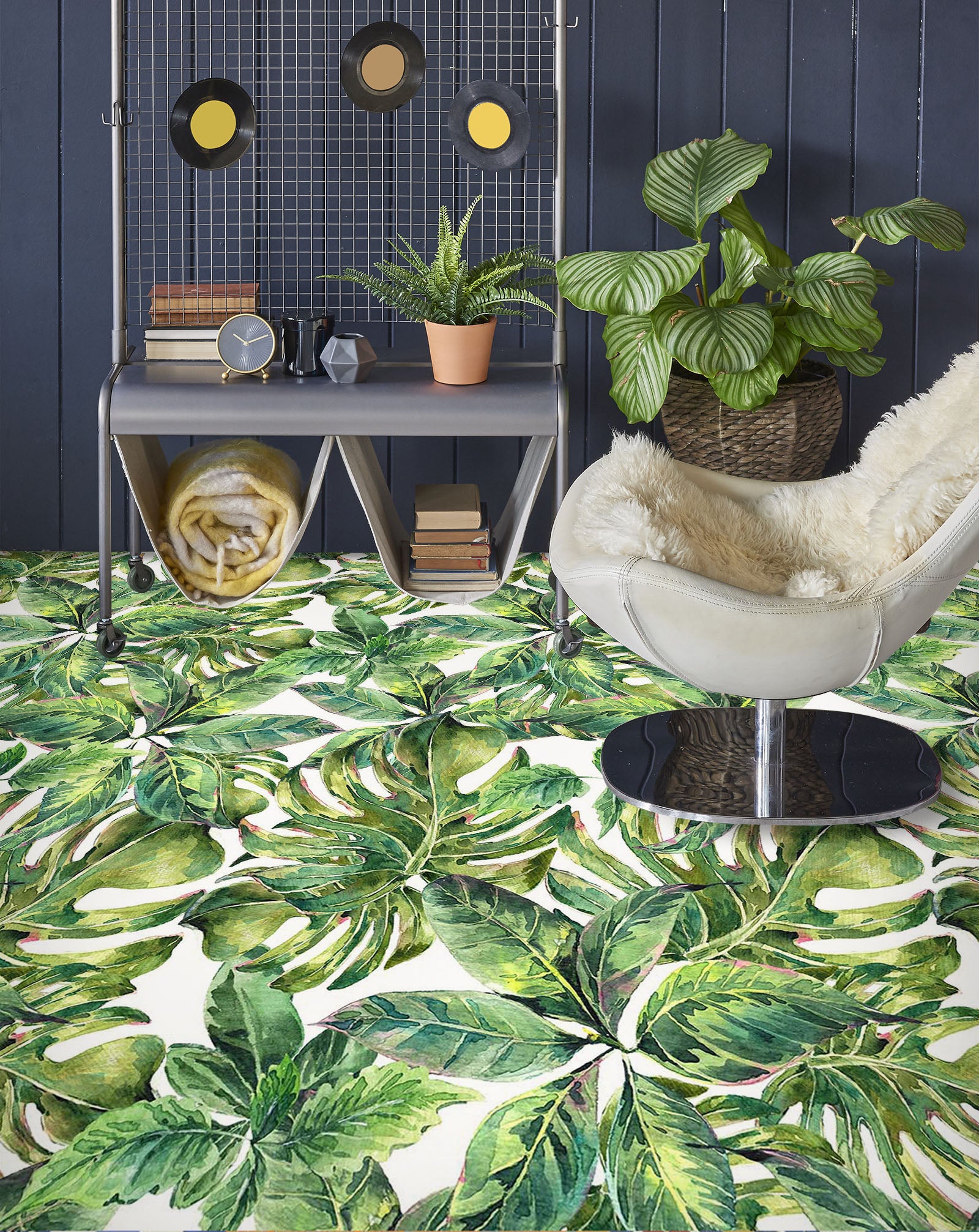 3D Green Leaf Painting 1259 Floor Mural Wallpaper Murals Self-Adhesive Removable Print Epoxy
