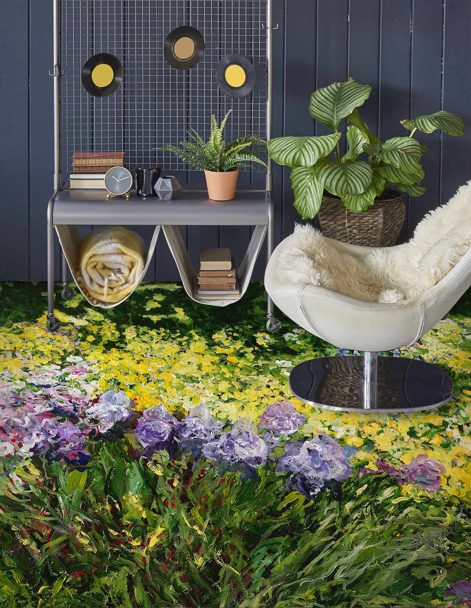3D Meadow Purple Flowers 9518 Allan P. Friedlander Floor Mural Wallpaper Murals Self-Adhesive Removable Print Epoxy