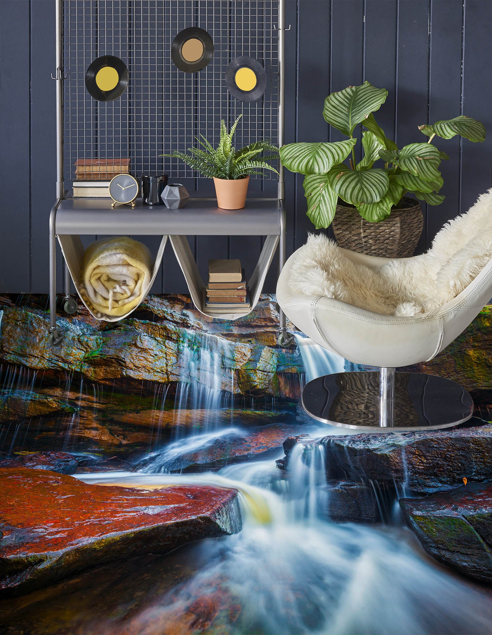 3D Chic Blue Waterfall 1462 Floor Mural Wallpaper Murals Self-Adhesive Removable Print Epoxy