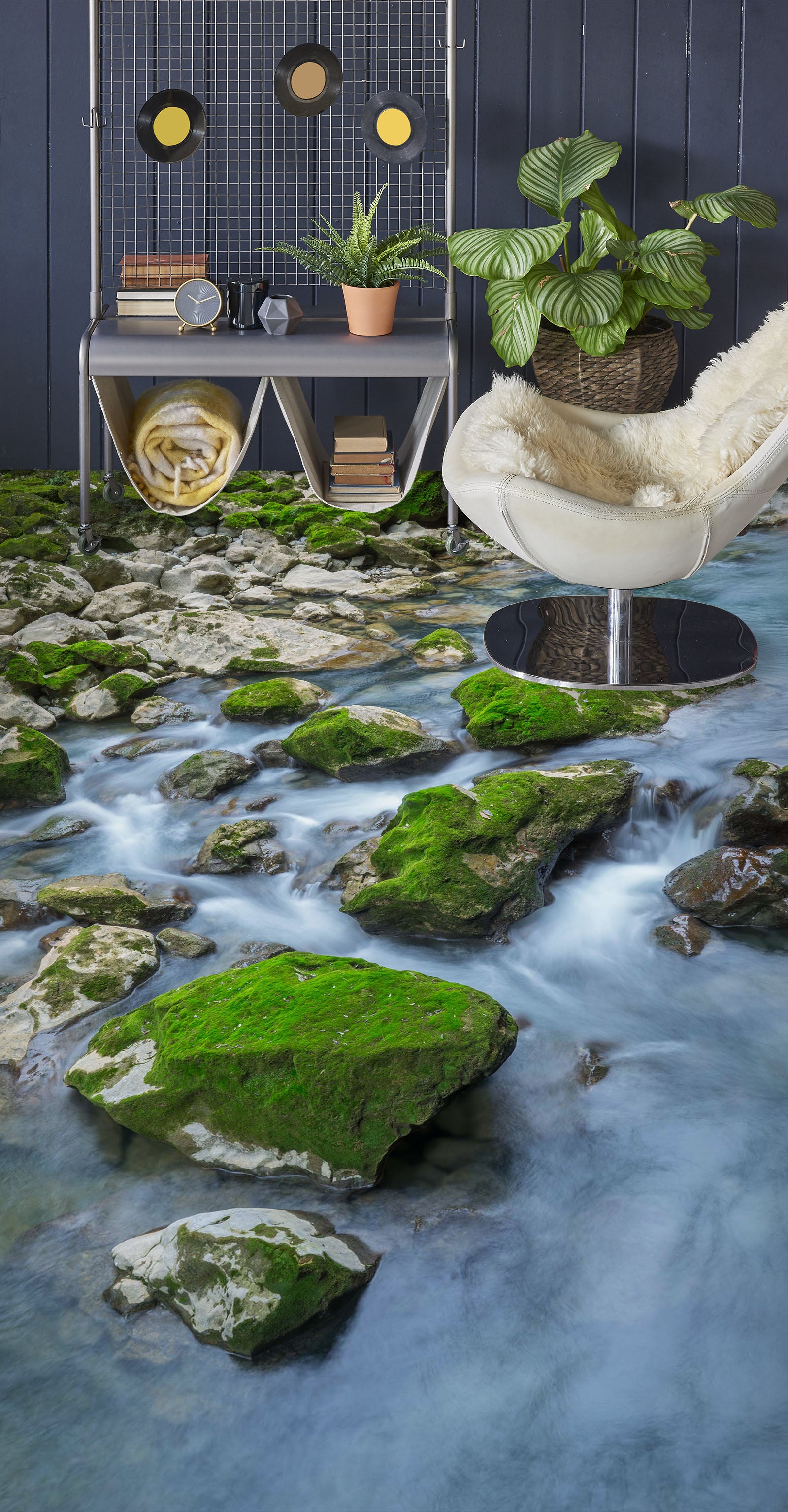 3D Green Moss Stones 798 Floor Mural Wallpaper Murals Rug & Mat Print Epoxy waterproof bath floor